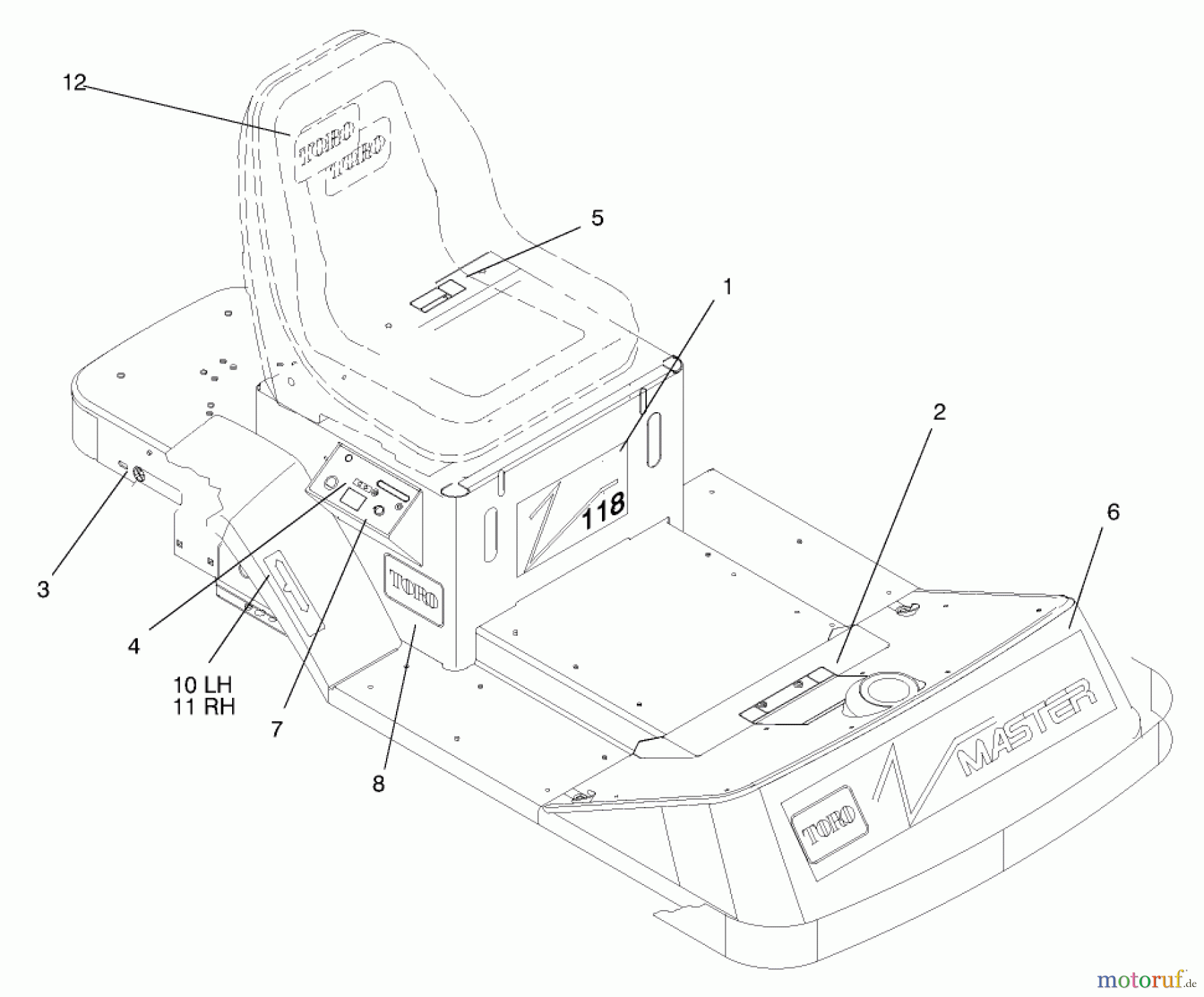  Zerto-Turn Mäher 74105 (Z118) - Toro Z Master Riding Mower (SN: 79000001 - 79999999) (1997) DECALS