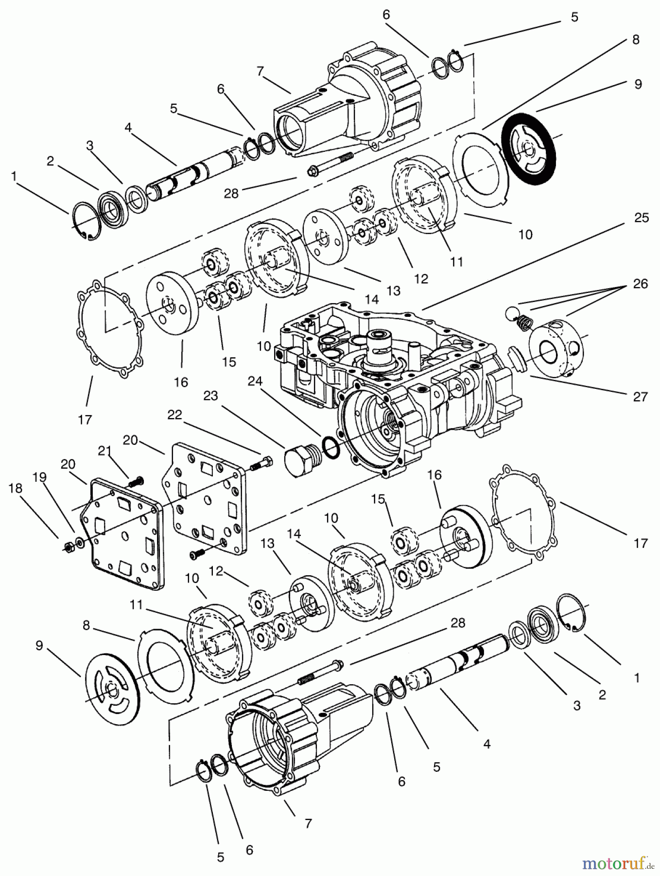  Zerto-Turn Mäher 74105 (Z118) - Toro Z Master Riding Mower (SN: 79000001 - 79999999) (1997) TRANSMISSION EATON MODEL 781-016 #2