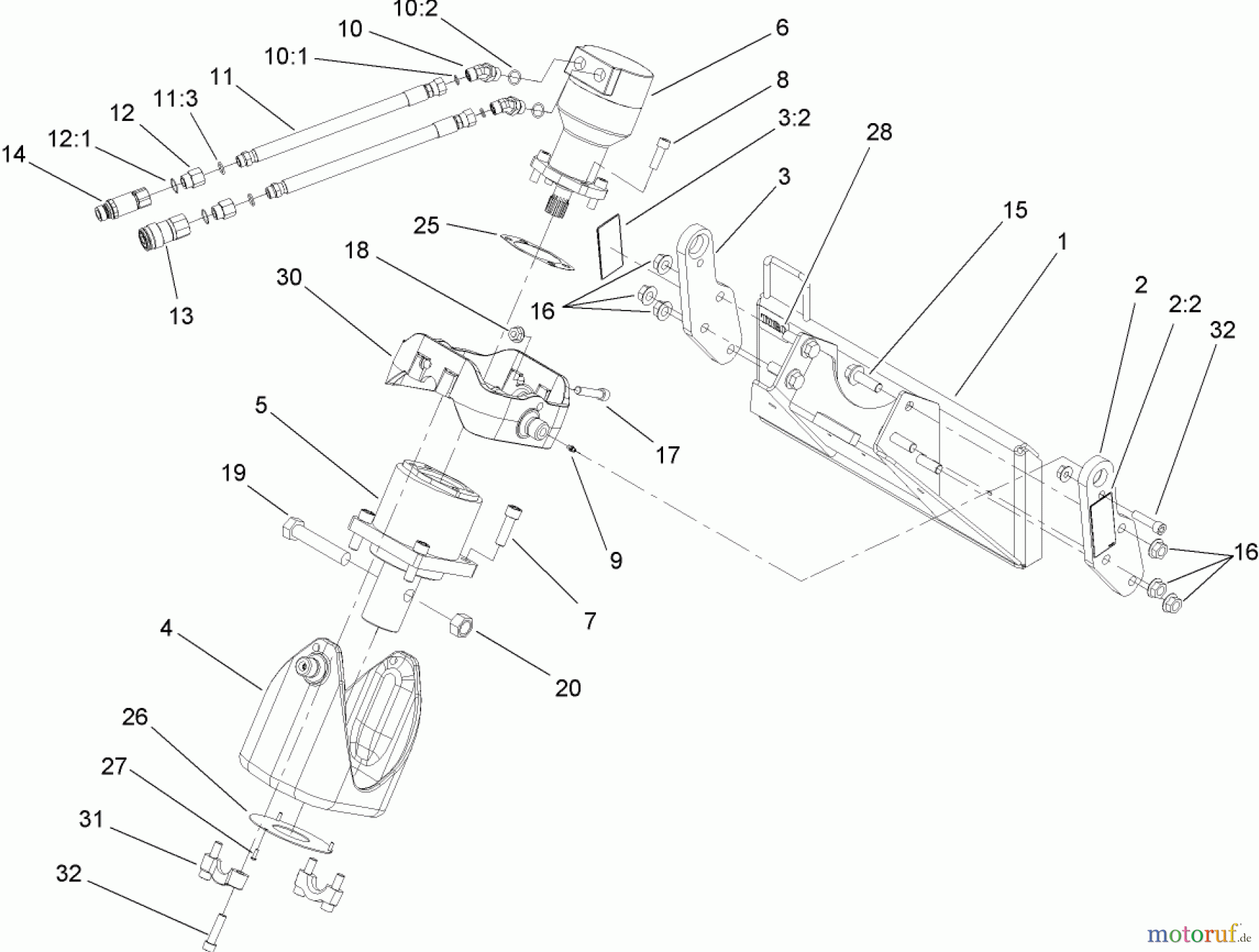  Compact Utility Attachments 22806 - Toro Universal Swivel Auger Head, Dingo Compact Utility Loaders (SN: 310000001 - 310999999) (2010) UNIVERSAL SWIVEL AUGER HEAD ASSEMBLY