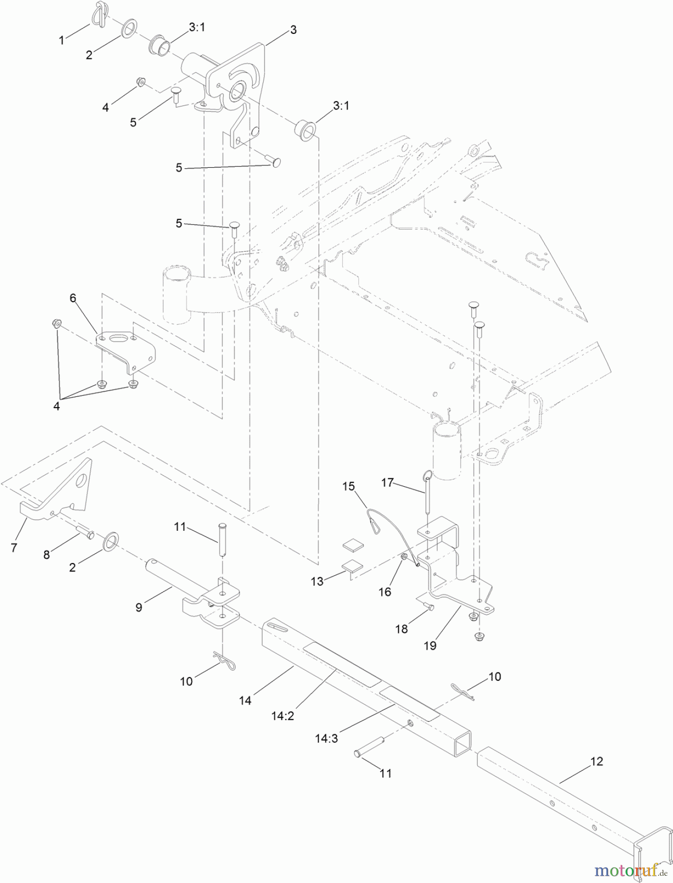  Zerto-Turn Mäher 74142TE - Toro Z Master Commercial 2000 Series Riding Mower, with 48 TURBO FORCE Side Discharge Mower (SN: 314000001 - 314999999) (2014) Z STAND ASSEMBLY