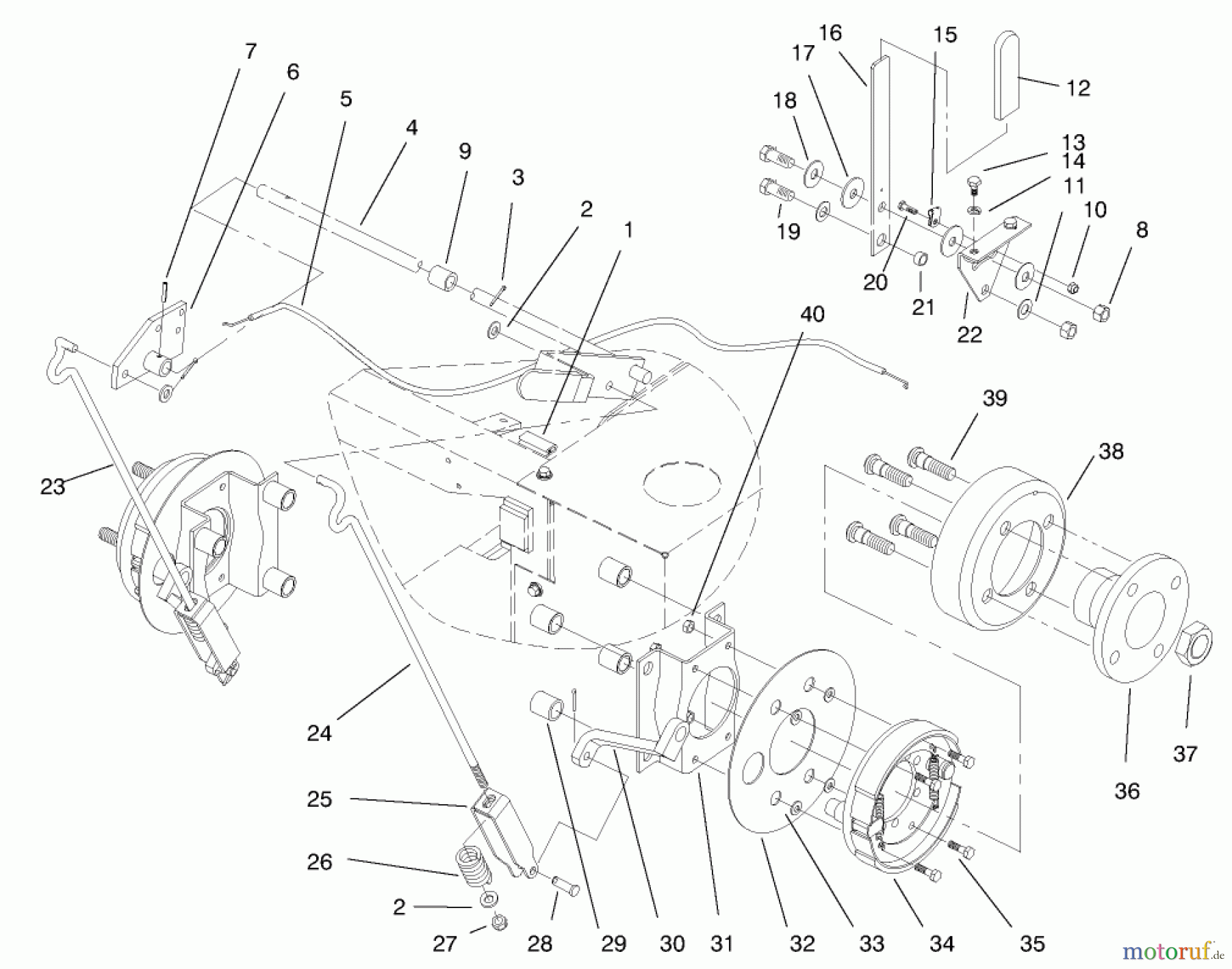  Zerto-Turn Mäher 74160 (Z222) - Toro Z Master Mower (SN: 790001 - 799999) (1997) PARKING BRAKE