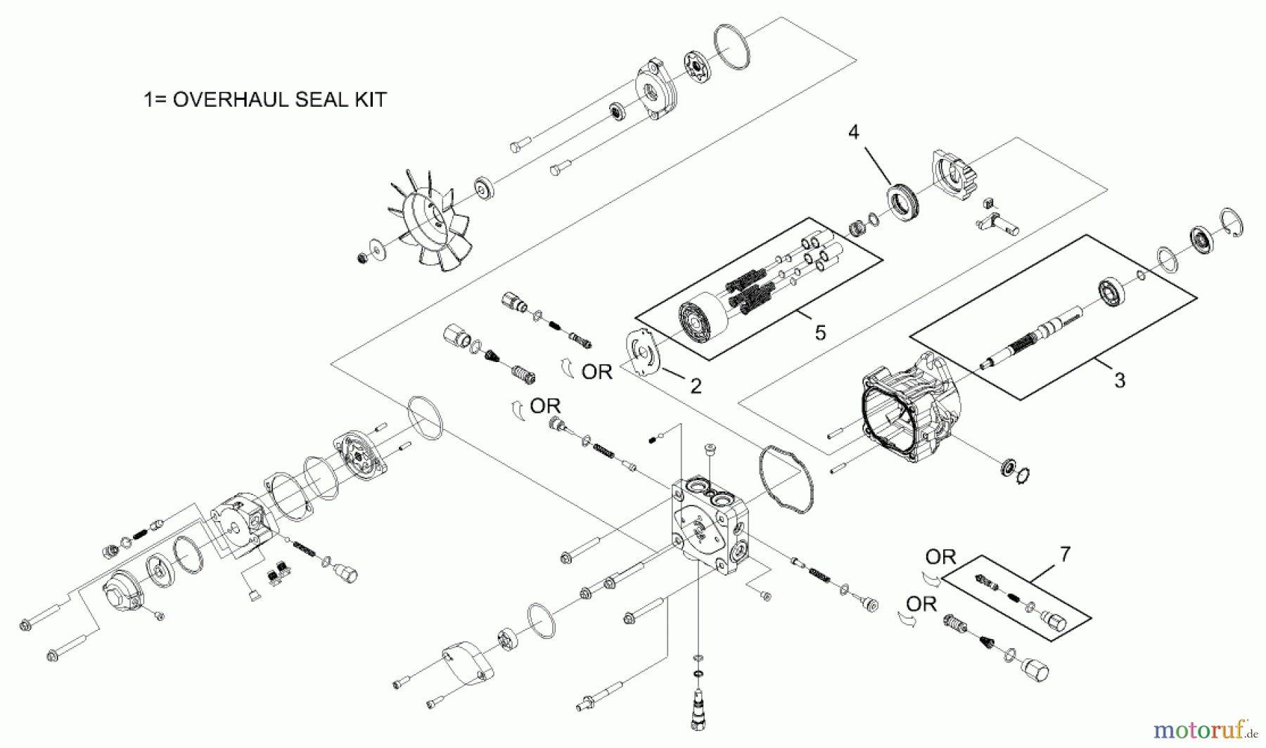  Zerto-Turn Mäher 74161TE (Z147) - Toro Z Master Mower, 112cm SFS Side Discharge Deck (SN: 240000001 - 240001000) (2004) HYDRAULIC PUMP ASSEMBLY NO. 103-1942