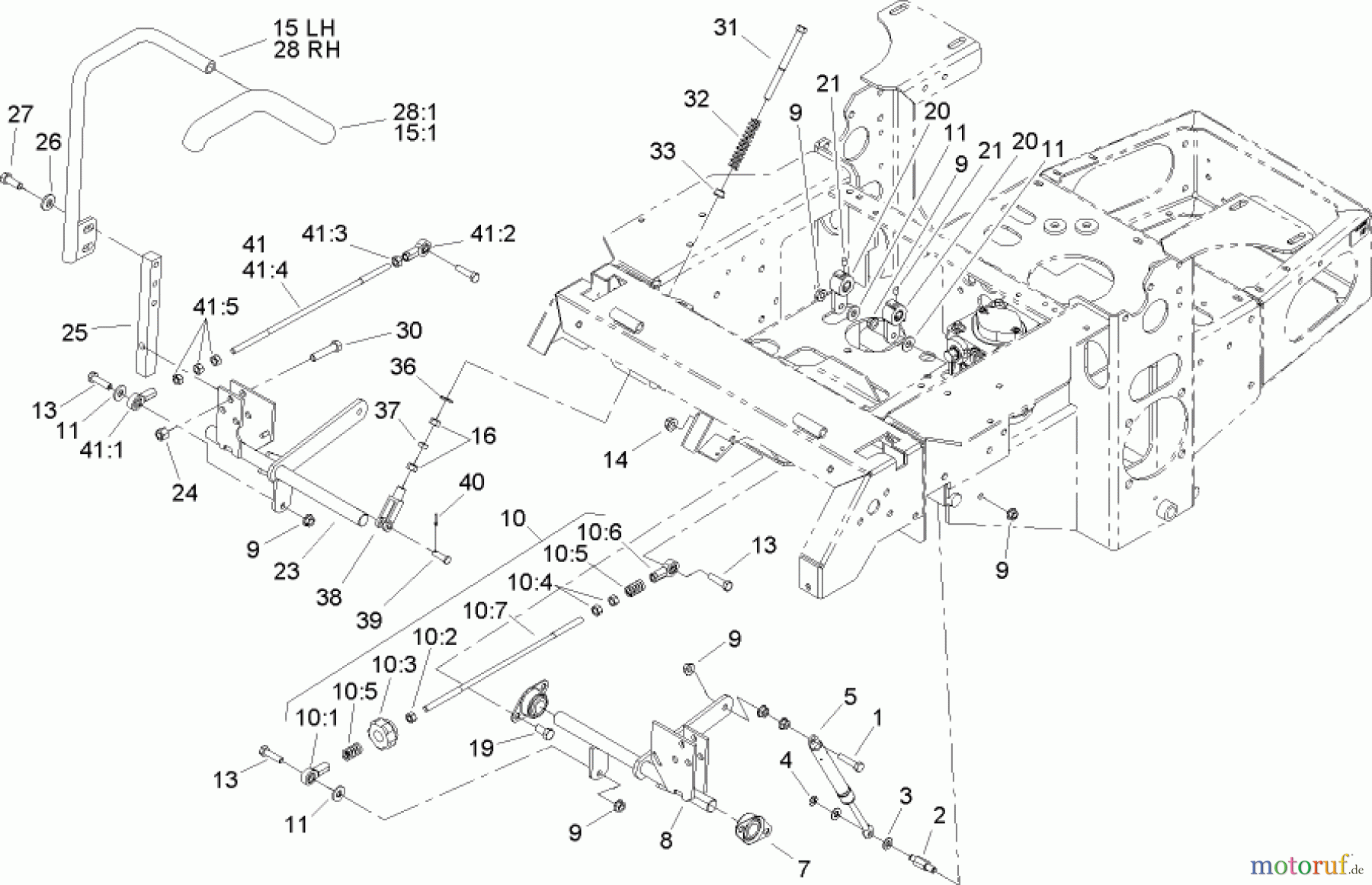  Zerto-Turn Mäher 74161TE (Z147) - Toro Z Master Mower, 112cm SFS Side Discharge Deck (SN: 240000001 - 240001000) (2004) STEERING CONTROL ASSEMBLY