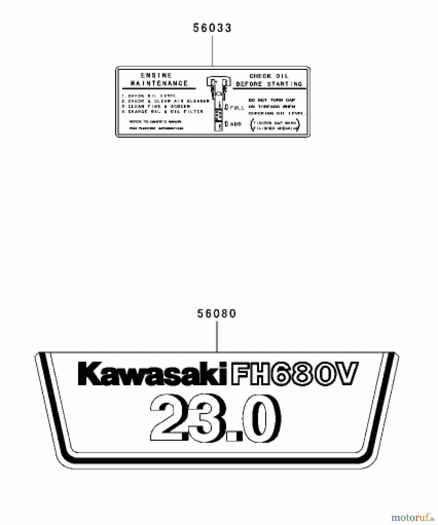  Zerto-Turn Mäher 74167TE (Z153) - Toro Z Master Mower, 132cm SFS Side Discharge Deck (SN: 240000001 - 240999999) (2004) DECAL ASSEMBLY KAWASAKI FH680V-AS21