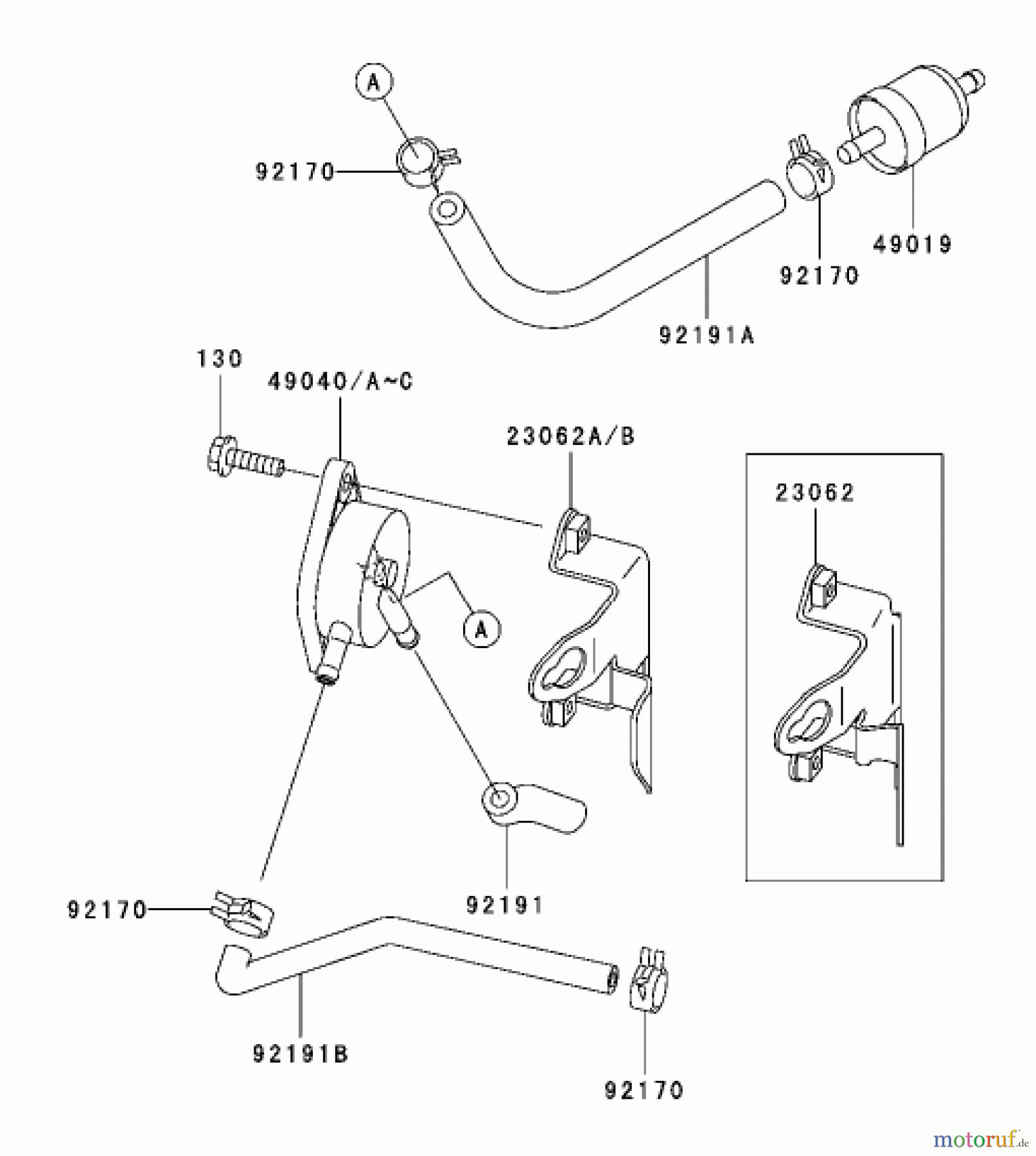  Zerto-Turn Mäher 74176TE (Z147) - Toro Z Master Mower, 112cm SFS Side Discharge Deck (SN: 230000001 - 230006000) (2003) FUEL TANK/FUEL VALVE ASSEMBLY KAWASAKI FH500V-ES10