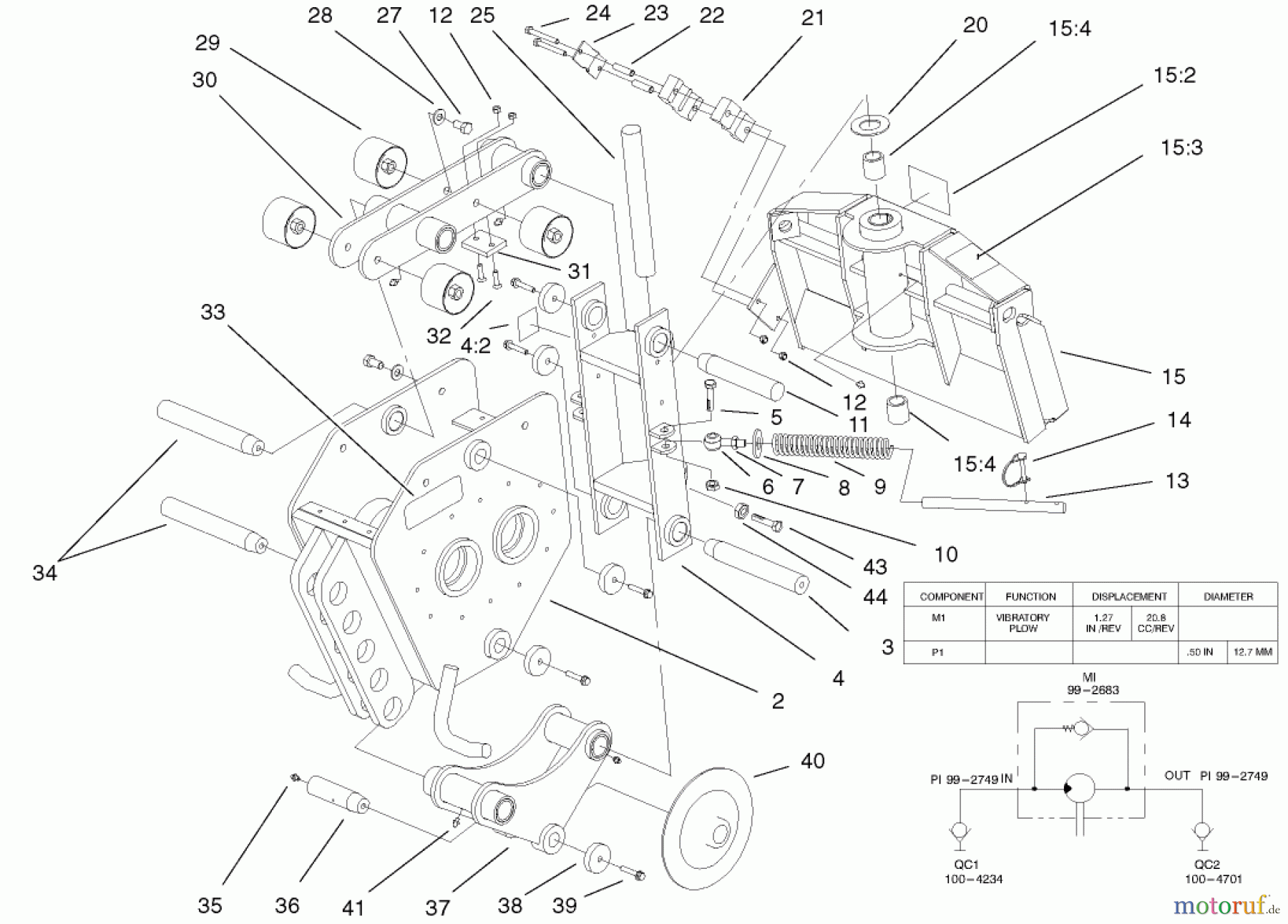  Compact Utility Attachments 22910 - Toro Vibratory Plow, Dingo Compact Utility Loaders (SN: 200000001 - 200999999) (2000) VIBRATORY PLOW ASSEMBLY