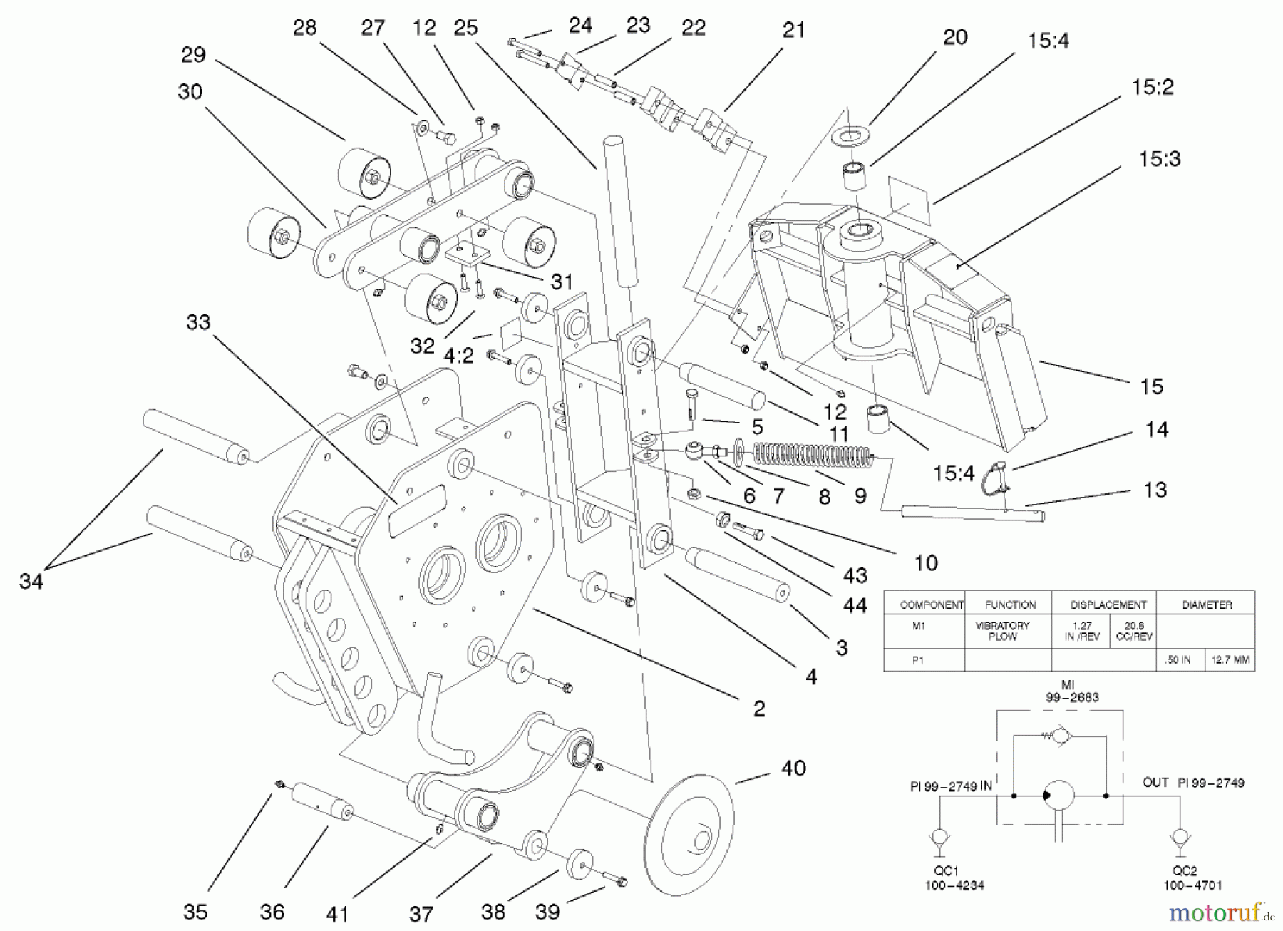  Compact Utility Attachments 22910 - Toro Vibratory Plow, Dingo Compact Utility Loaders (SN: 210000001 - 210999999) (2001) VIBRATORY PLOW ASSEMBLY