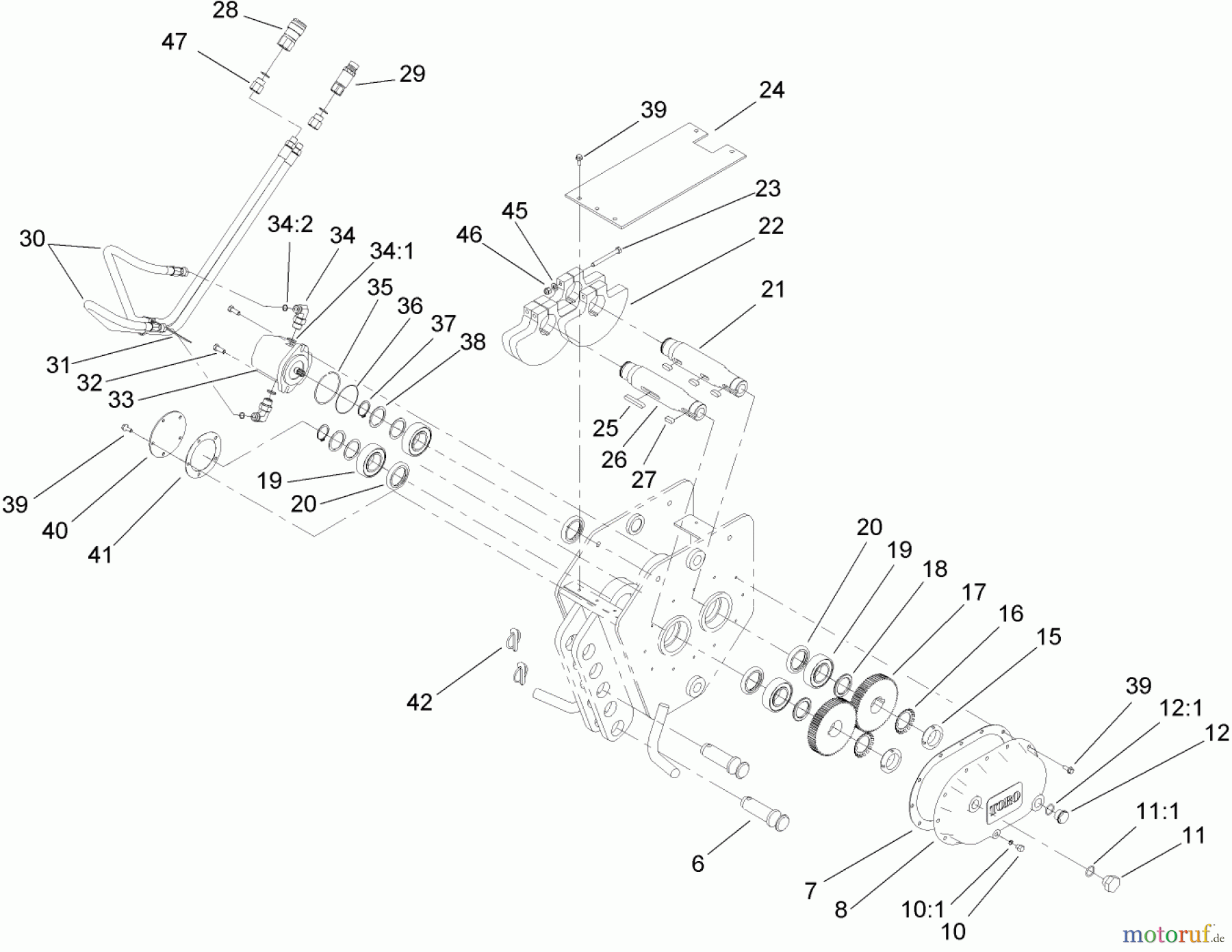  Compact Utility Attachments 22910 - Toro Vibratory Plow, Dingo Compact Utility Loaders (SN: 260000001 - 260999999) (2006) HYDRAULIC ASSEMBLY