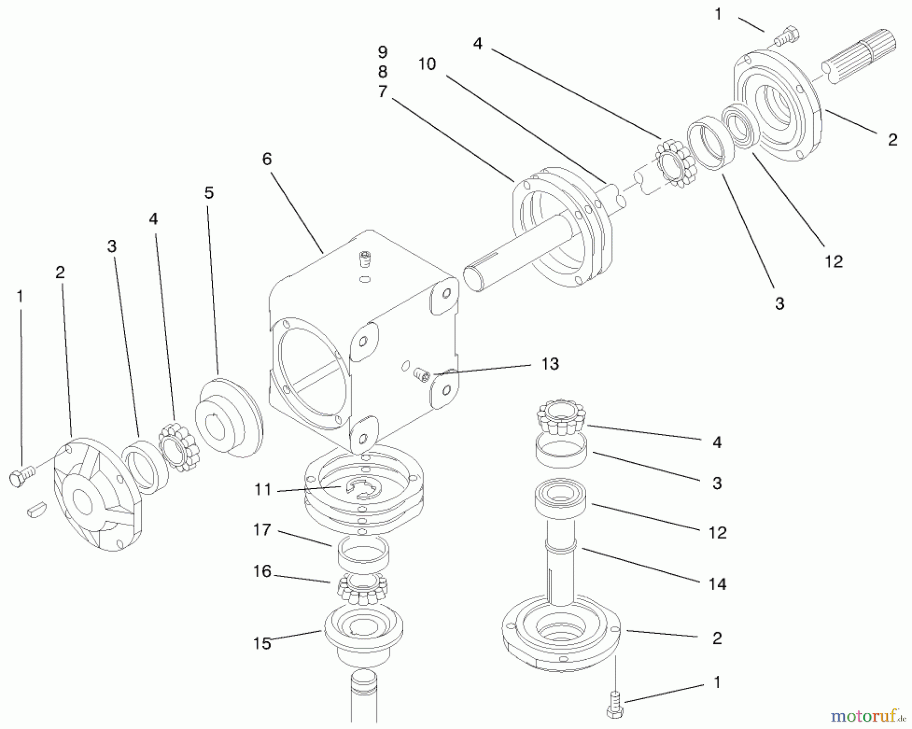  Zerto-Turn Mäher 74191 (Z320) - Toro Z Master 122cm Mower and Bagger (SN: 890001 - 890159) (1998) GEAR BOX ASSEMBLY NO. 94-4641