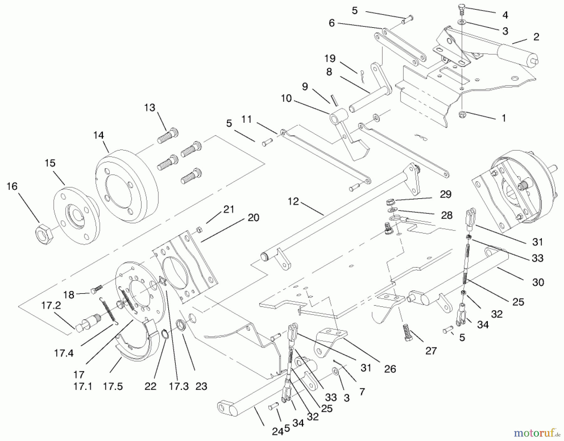  Zerto-Turn Mäher 74191 (Z320) - Toro Z Master 122cm Mower and Bagger (SN: 890001 - 890159) (1998) PARKING BRAKE