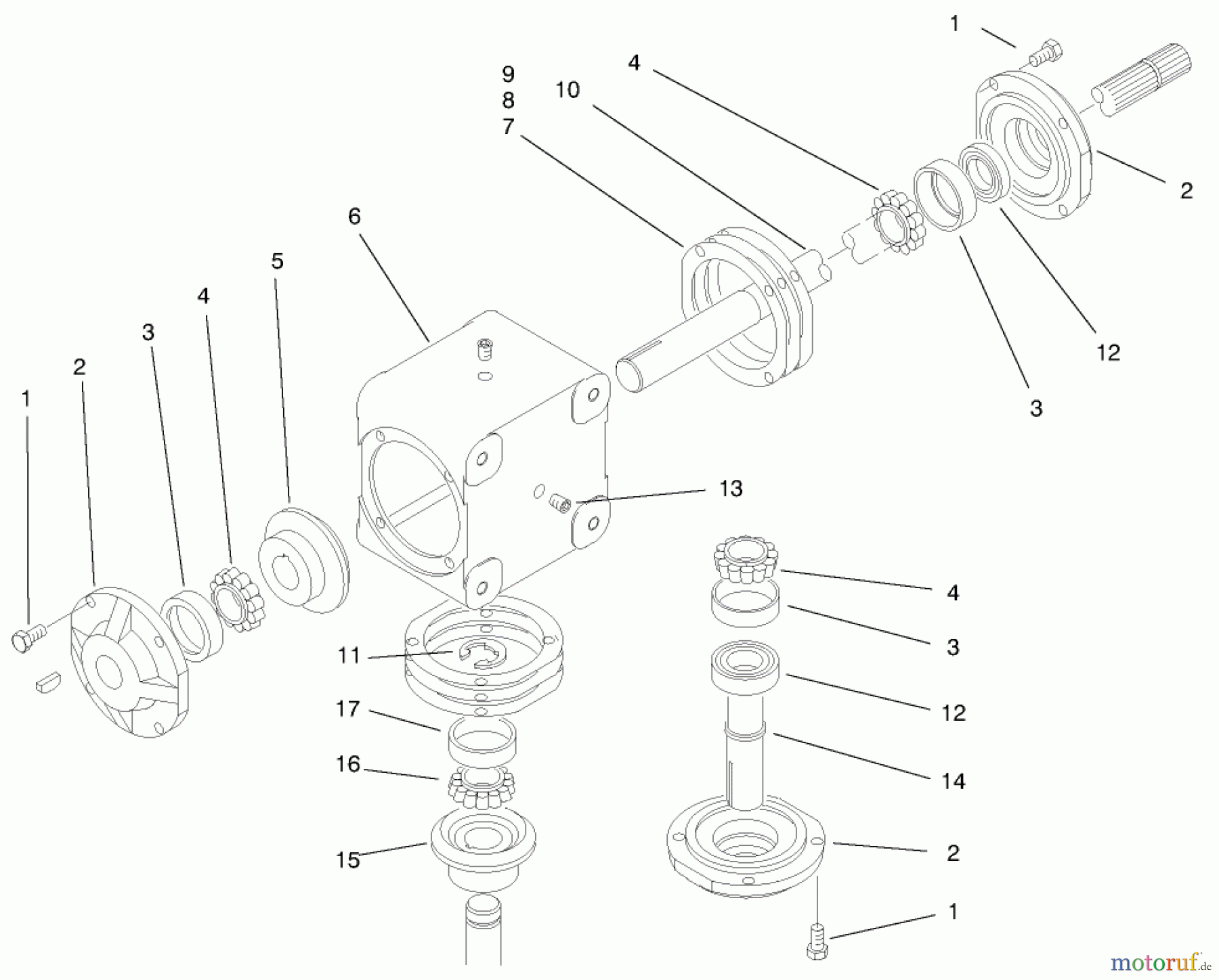  Zerto-Turn Mäher 74191 (Z320) - Toro Z Master 122cm Mower and Bagger (SN: 890160 - 895000) (1998) GEAR BOX ASSMEBLY NO. 94-4641