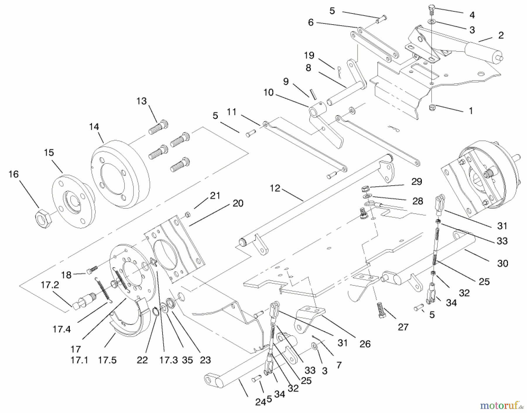  Zerto-Turn Mäher 74191 (Z320) - Toro Z Master 122cm Mower and Bagger (SN: 890160 - 895000) (1998) PARKING BREAK