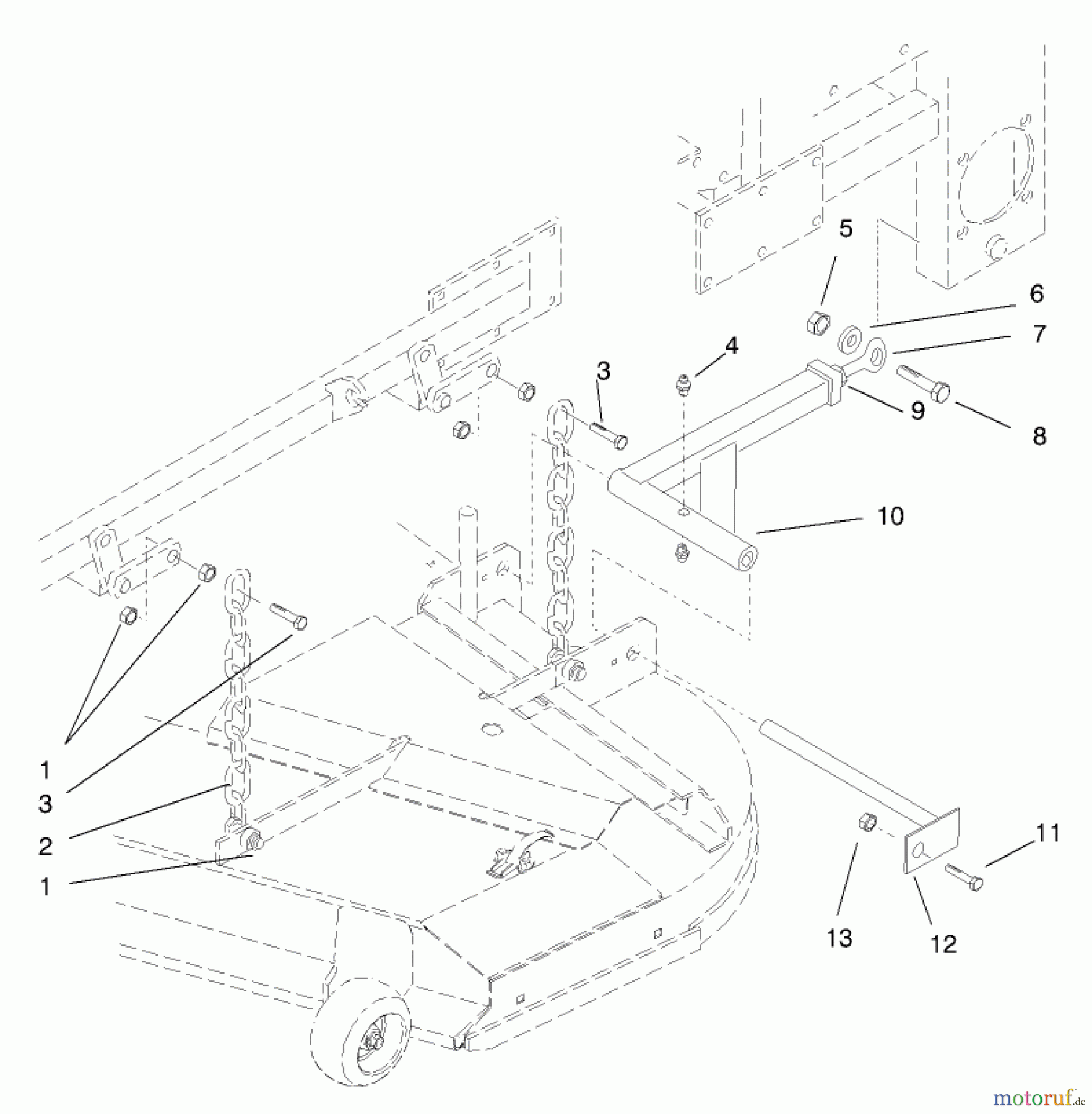  Zerto-Turn Mäher 74200 (Z252) - Toro Z Master Mower (SN: 890001 - 899999) (1998) DECK MOUNTING