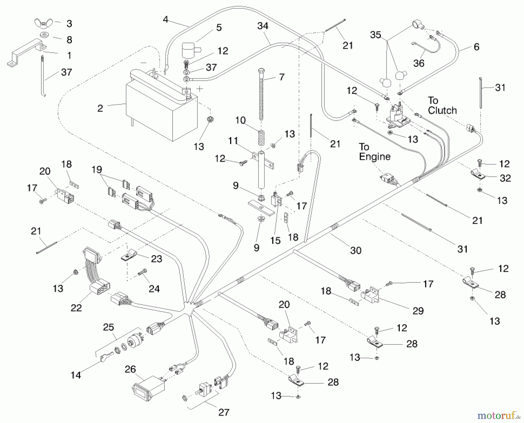  Zerto-Turn Mäher 74200 (Z252) - Toro Z Master Mower (SN: 890001 - 899999) (1998) ELECTRICAL SYSTEM