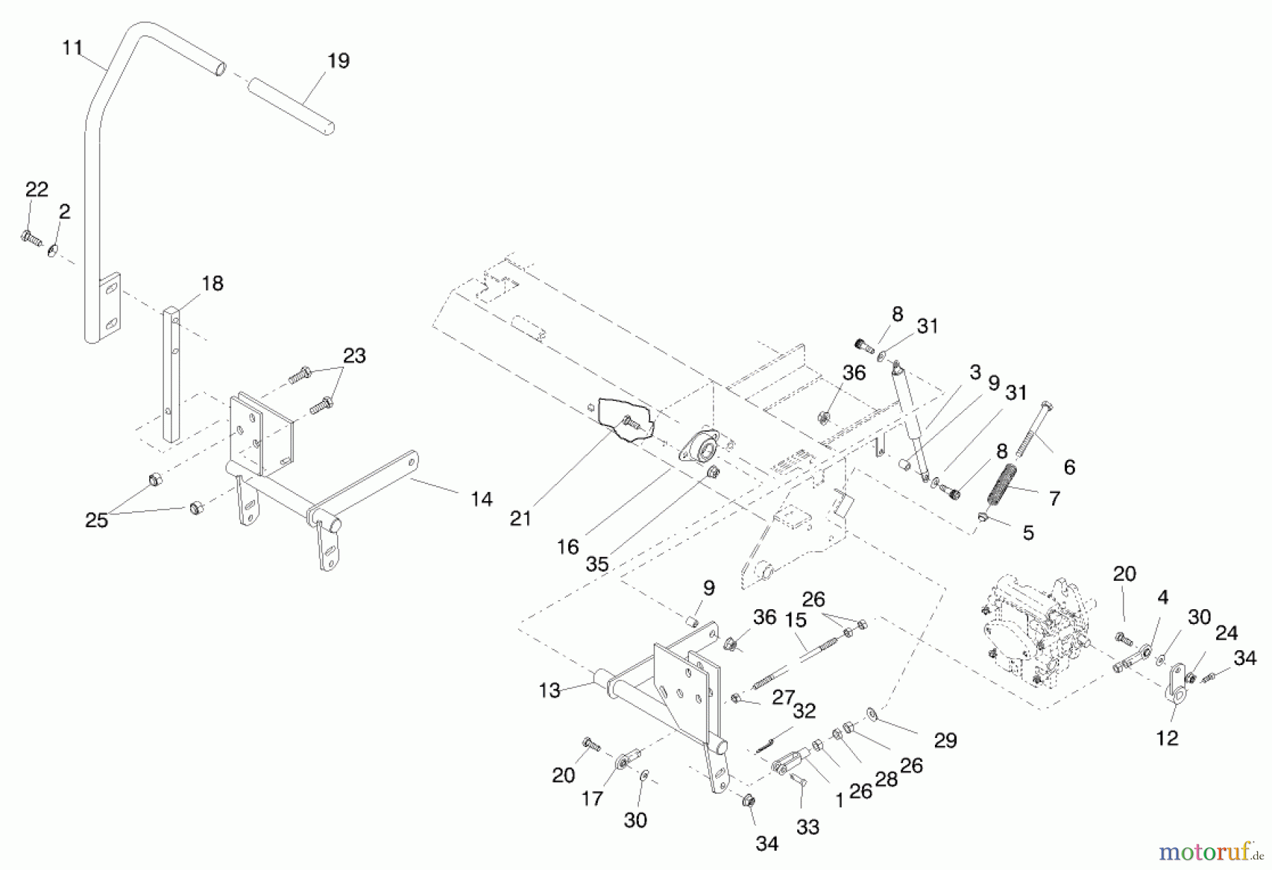  Zerto-Turn Mäher 74201 (Z255) - Toro Z Master Mower (SN: 890001 - 899999) (1998) MOTION CONTROL LEVER