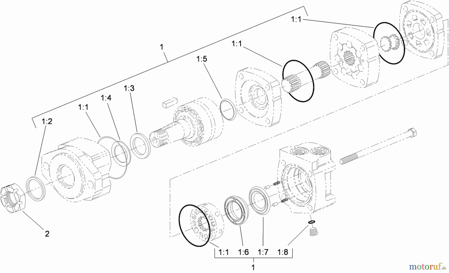  Compact Utility Attachments 22978 - Toro Bore Drive Attachment, TRX Trencher (SN: 313000001 - 313999999) (2013) HYDRAULIC MOTOR ASSEMBLY NO. 117-4037