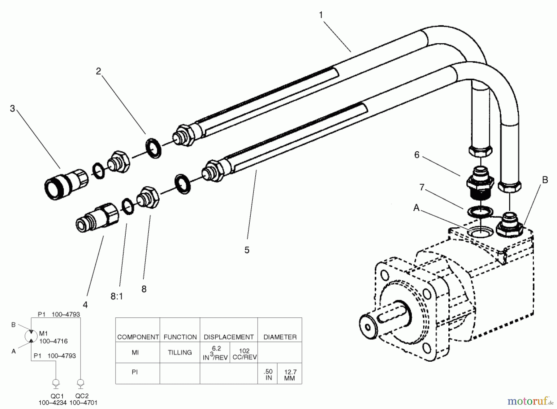  Compact Utility Attachments 23101 - Toro Soil Cultivator, Compact Utility Loaders (SN: 210000001 - 210999999) (2001) HYDRAULIC ASSEMBLY