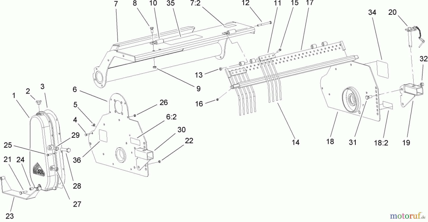  Compact Utility Attachments 23101 - Toro Soil Cultivator, Compact Utility Loaders (SN: 260000001 - 260999999) (2006) FRAME ASSEMBLY