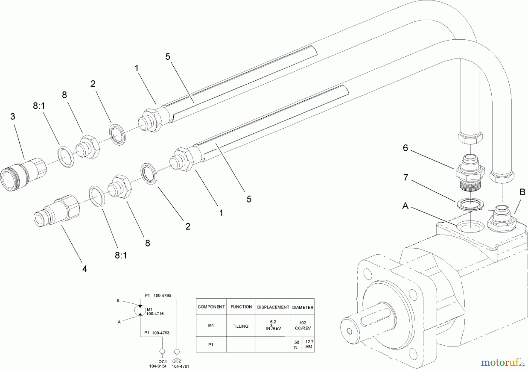  Compact Utility Attachments 23101 - Toro Soil Cultivator, Compact Utility Loaders (SN: 280000001 - 280999999) (2008) HYDRAULIC ASSEMBLY