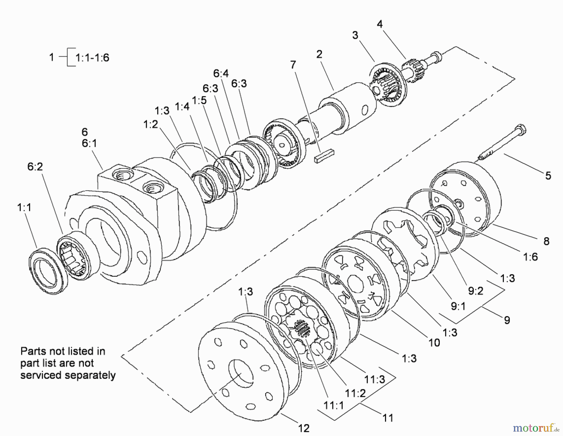  Compact Utility Attachments 23102 - Toro Soil Cultivator, Compact Utility Loaders (SN: 310000001 - 310999999) (2010) HYDRAULIC MOTOR ASSEMBLY NO. 105-4573