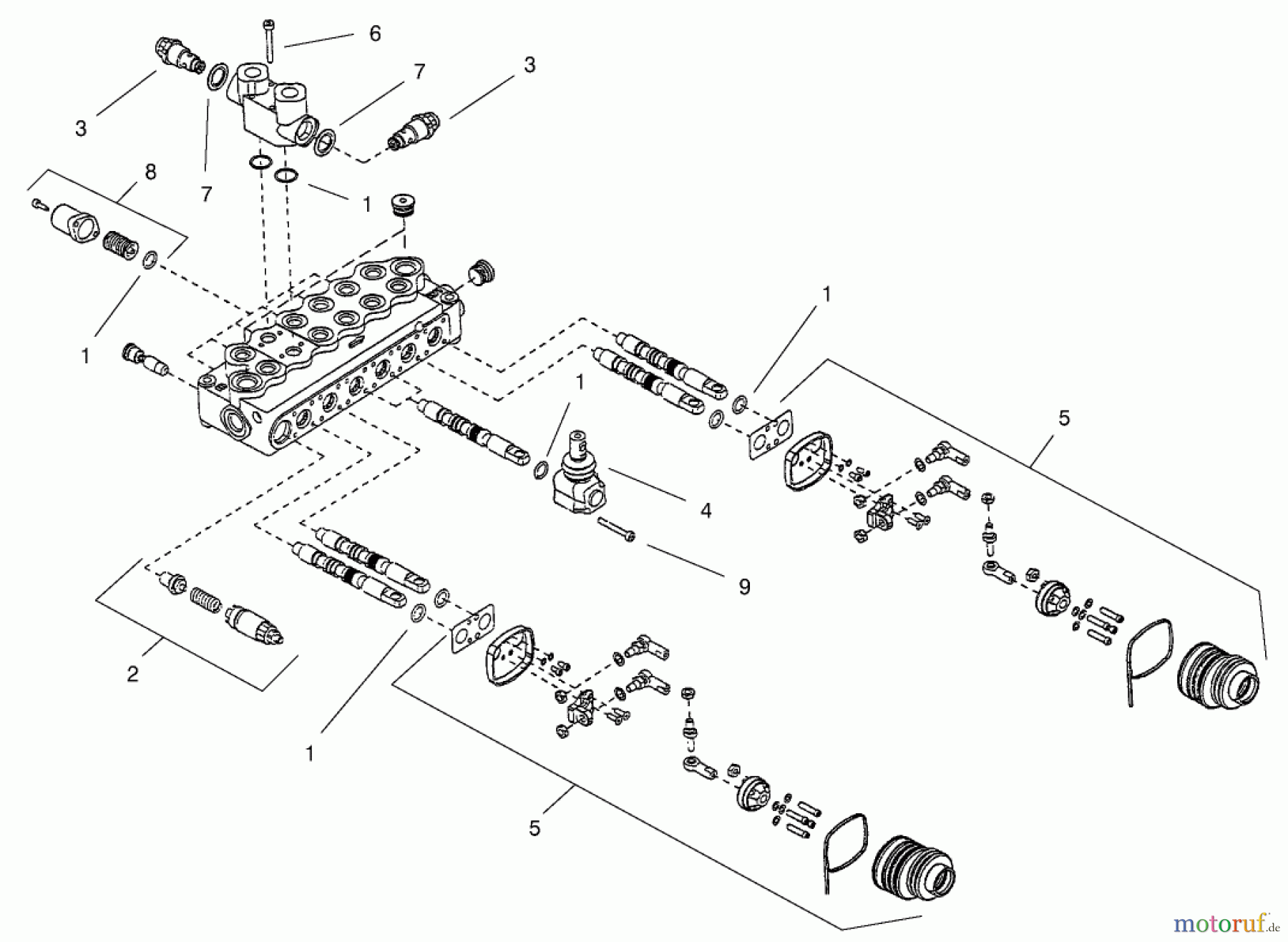  Compact Utility Attachments 23160 - Toro Backhoe, Dingo Compact Utility Loader (SN: 210000001 - 210999999) (2001) VALVE ASSEMBLY NO. 100-7205