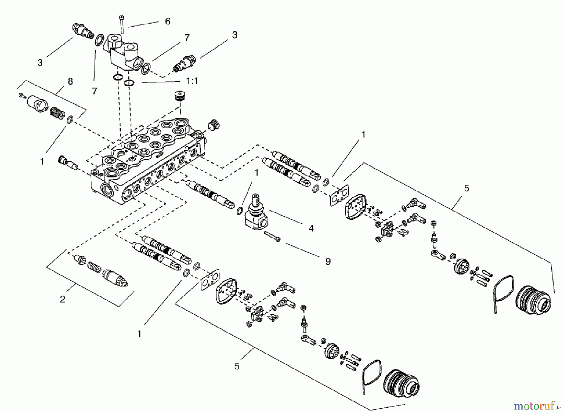  Compact Utility Attachments 23160 - Toro Backhoe, Dingo Compact Utility Loader (SN: 220000001 - 220999999) (2002) VALVE ASSEMBLY NO. 100-7205