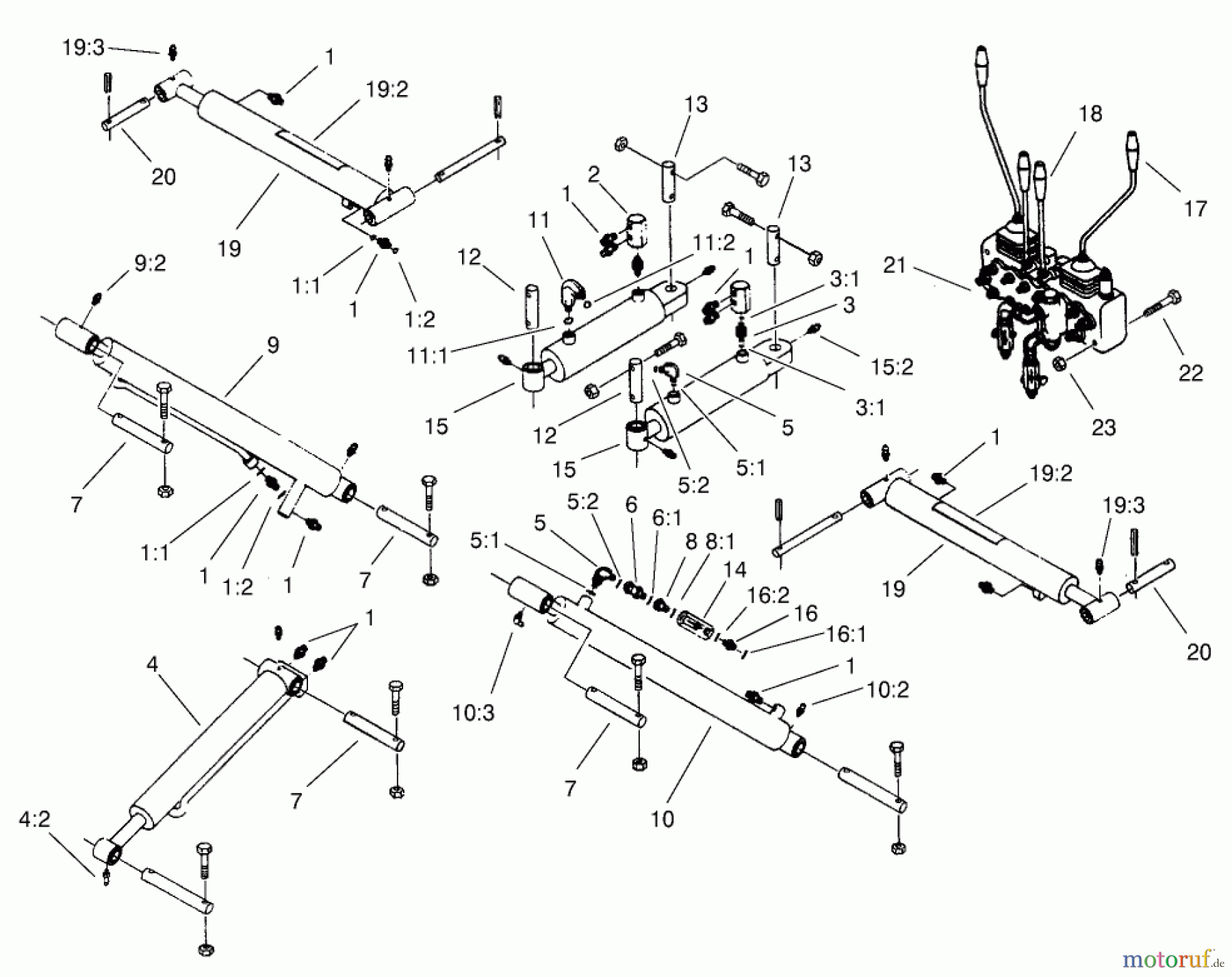  Compact Utility Attachments 23160 - Toro Backhoe, Dingo Compact Utility Loader (SN: 240000146 - 240999999) (2004) CYLINDER AND CONTROL ASSEMBLY