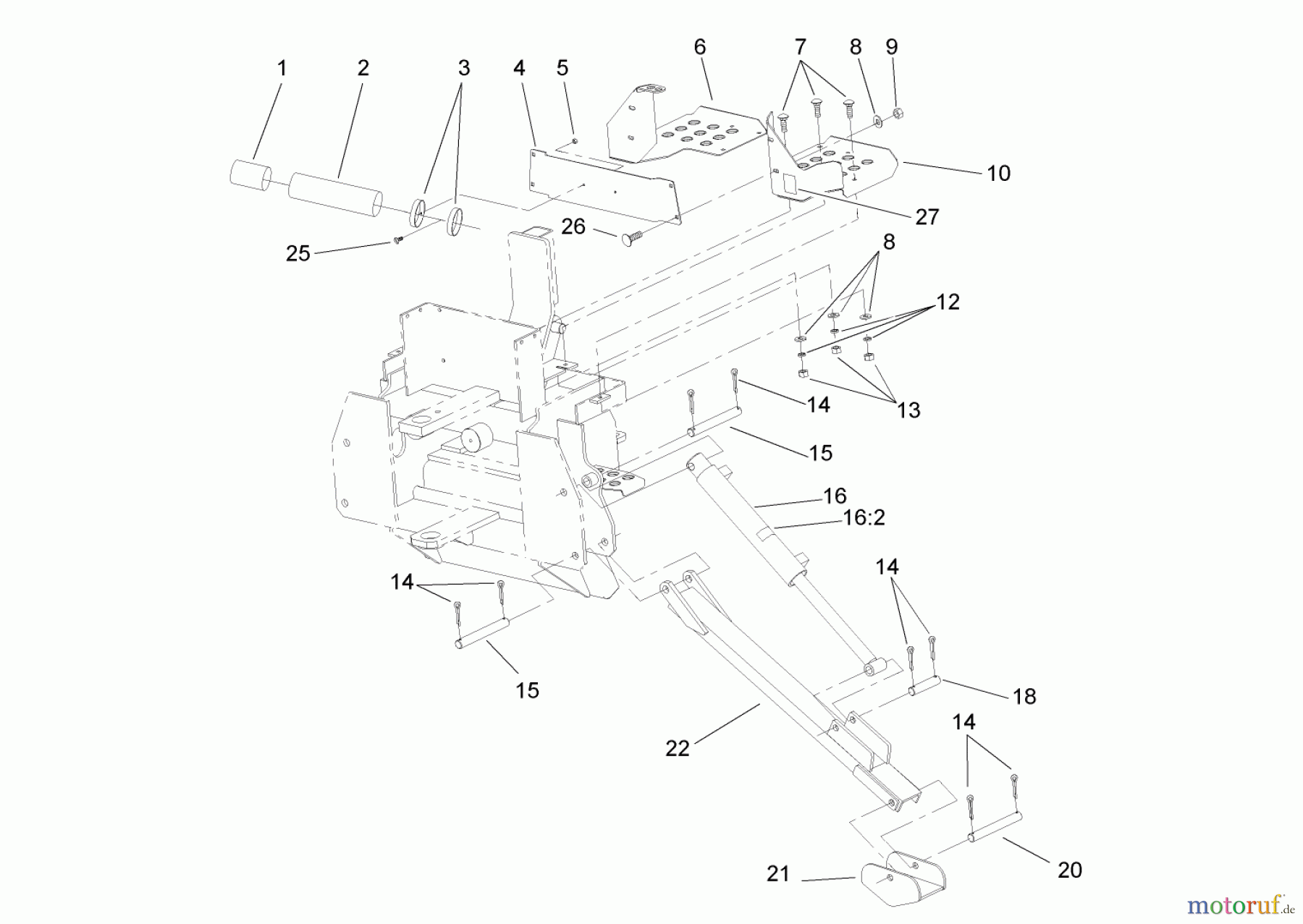  Compact Utility Attachments 23163 - Toro Backhoe, Dingo Compact Utility Loader (SN: 250000001 - 250999999) (2005) STABILIZER LEG ASSEMBLY