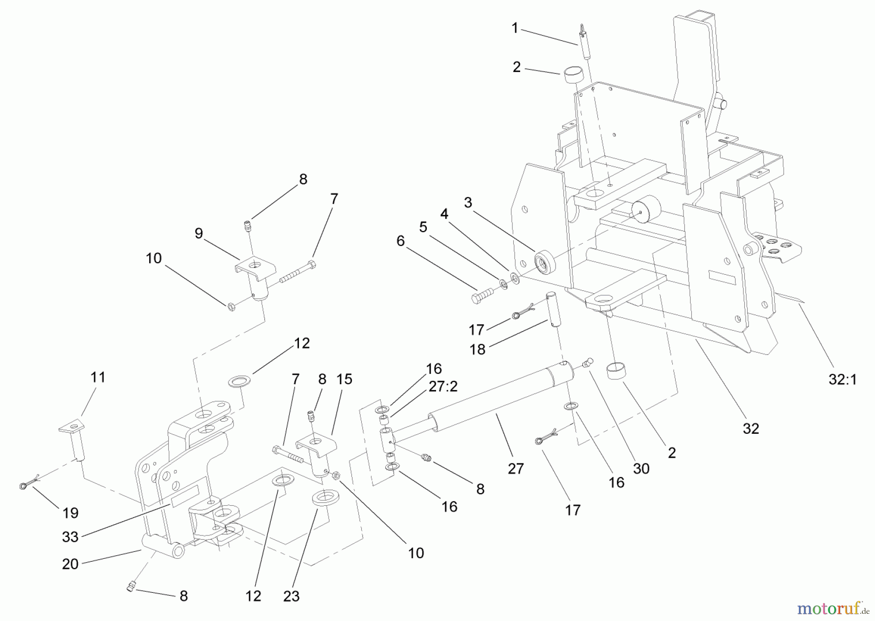  Compact Utility Attachments 23163 - Toro Backhoe, Dingo Compact Utility Loader (SN: 260000001 - 260999999) (2006) MAIN AND SWING FRAME ASSEMBLY