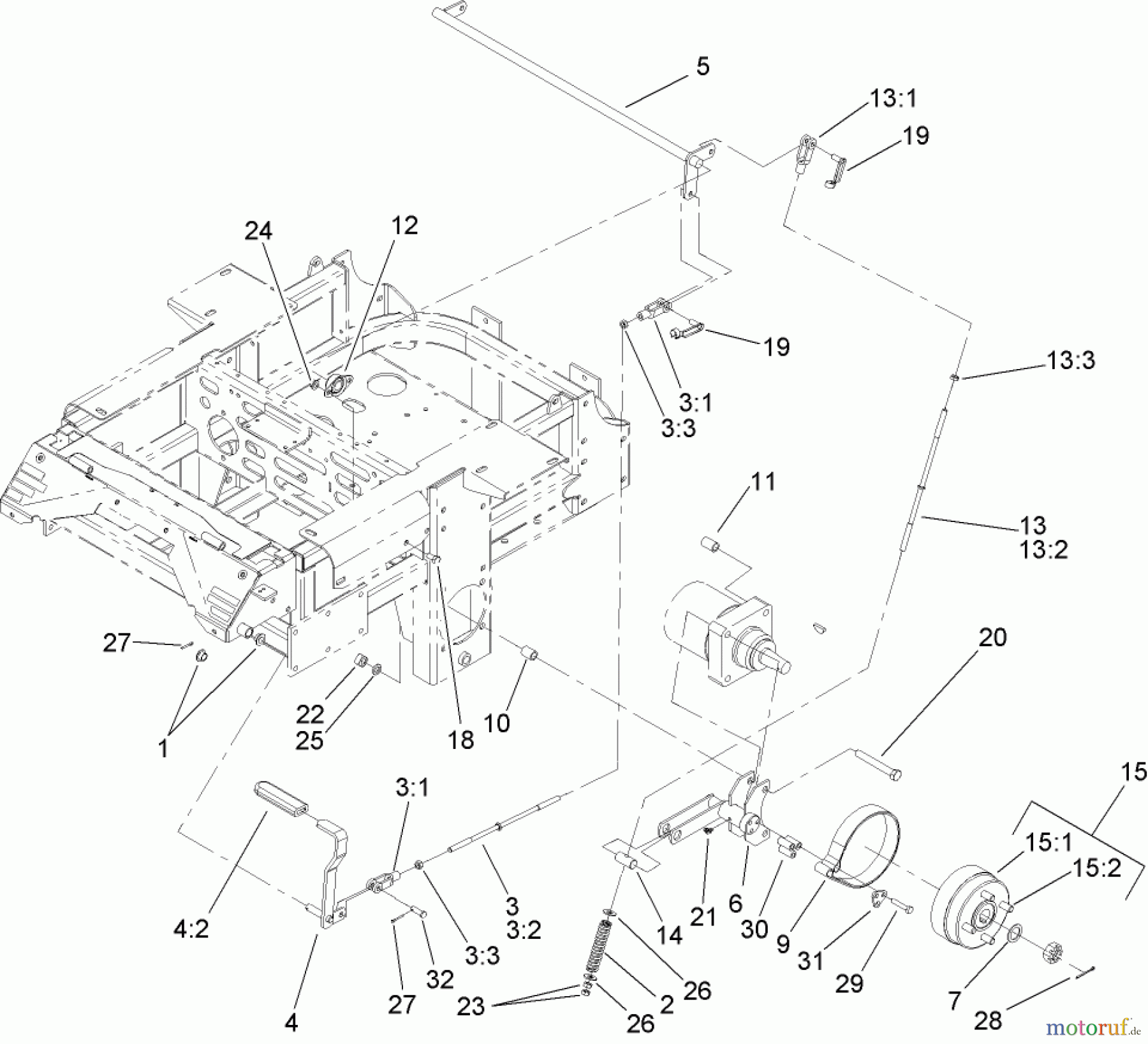  Zerto-Turn Mäher 74246TE (Z557) - Toro Z Master Mower, 152cm TURBO FORCE Side Discharge Deck (SN: 260000001 - 260999999) (2006) BRAKE AND WHEEL HUB ASSEMBLY