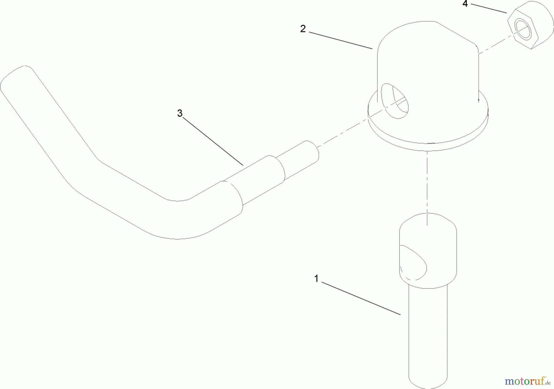  Zerto-Turn Mäher 74246TE (Z557) - Toro Z Master Mower, 152cm TURBO FORCE Side Discharge Deck (SN: 260000001 - 260999999) (2006) LEVER ASSEMBLY NO. 107-1664