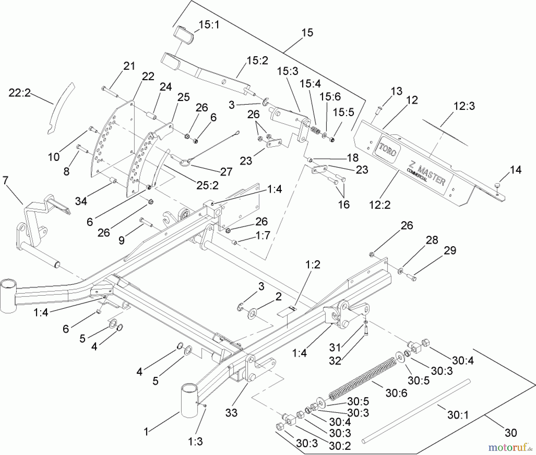  Zerto-Turn Mäher 74254 (Z589) - Toro Z Master Mower, 72