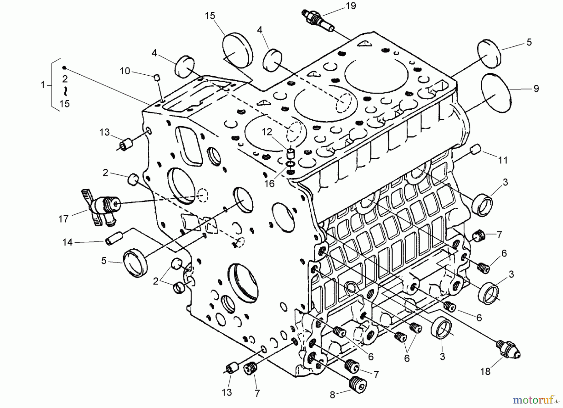  Zerto-Turn Mäher 74264TE (Z580-D) - Toro Z Master Mower, 132cm TURBO FORCE Side Discharge Deck (SN: 280000001 - 280999999) (2008) CRANKCASE ASSEMBLY