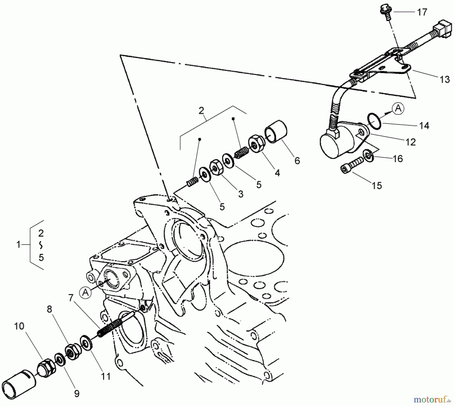  Zerto-Turn Mäher 74264TE (Z593-D) - Toro Z Master Mower, 132cm TURBO FORCE Side Discharge Deck (SN: 270000001 - 270999999) (2007) IDLE APPARATUS AND STOP SOLENOID ASSEMBLY