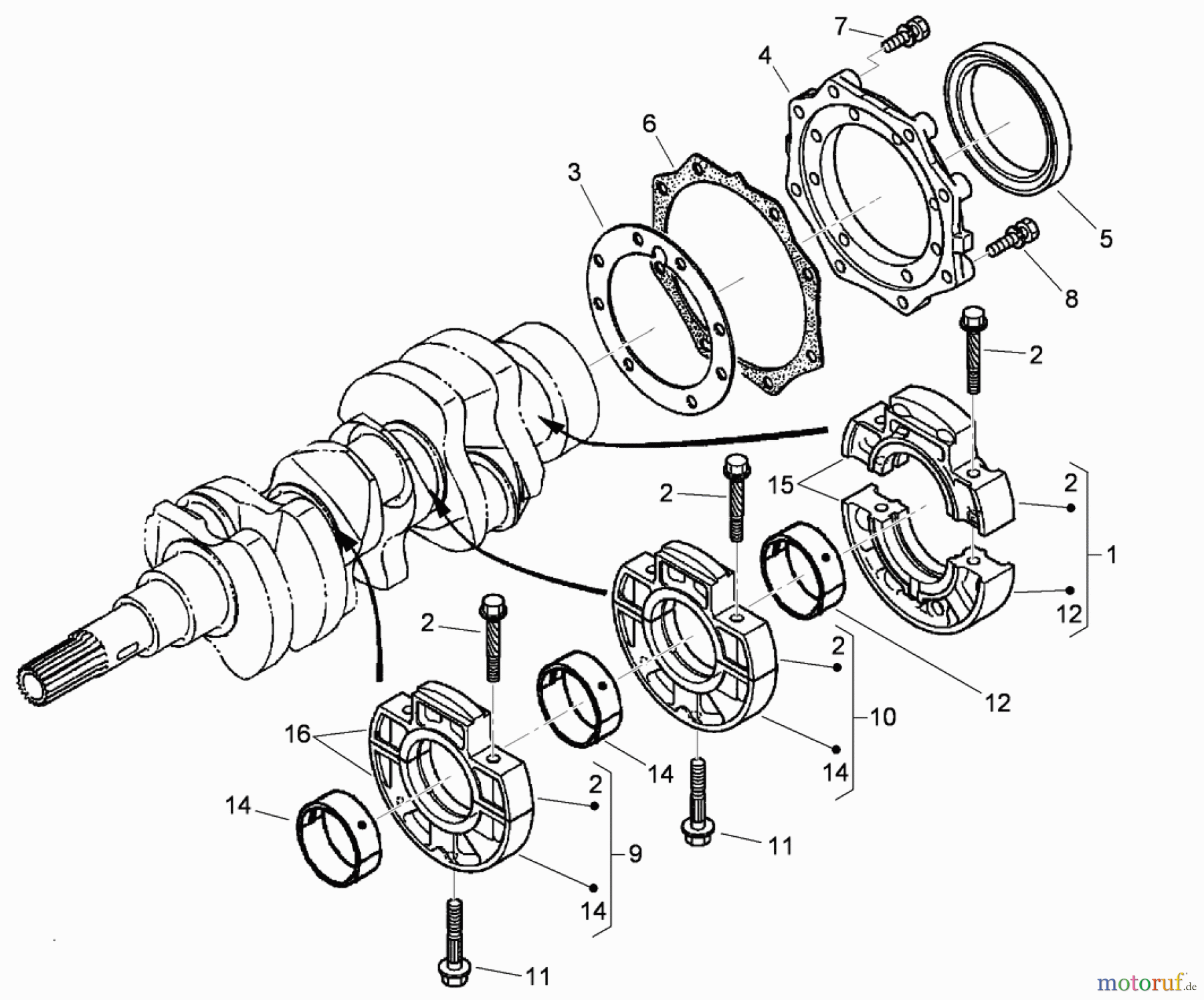  Zerto-Turn Mäher 74265TE (Z580-D) - Toro Z Master Mower, 152cm TURBO FORCE Side Discharge Deck (SN: 290000001 - 290999999) (2009) MAIN BEARING CASE ASSEMBLY