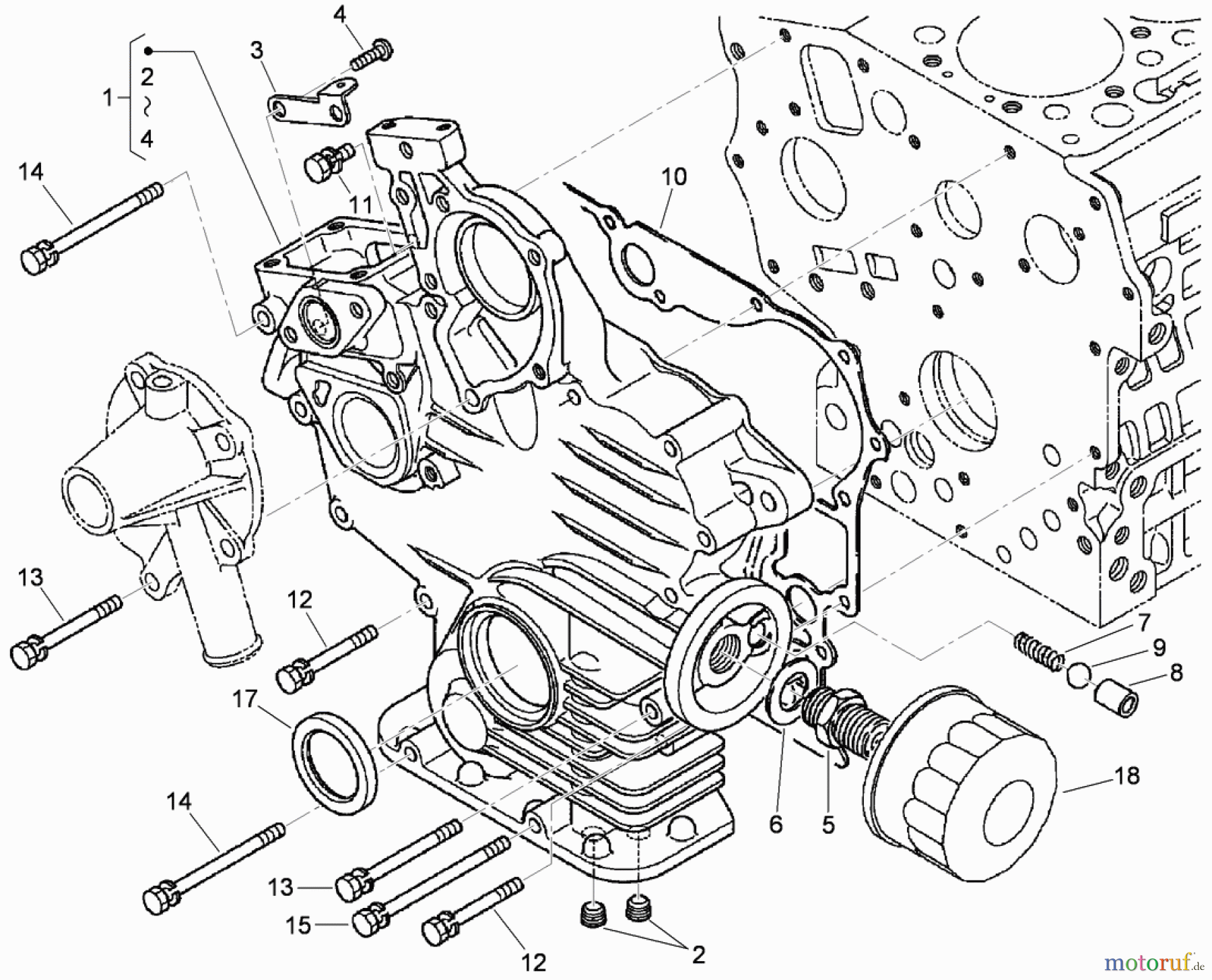  Zerto-Turn Mäher 74265TE (Z580-D) - Toro Z Master Mower, 152cm TURBO FORCE Side Discharge Deck (SN: 310000001 - 310999999) (2010) GEAR CASE AND OIL FILTER CARTRIDGE ASSEMBLY