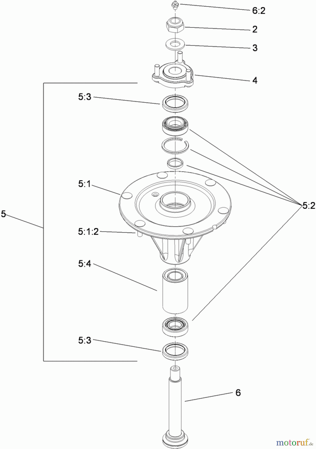  Zerto-Turn Mäher 74265TE (Z580-D) - Toro Z Master Mower, 152cm TURBO FORCE Side Discharge Deck (SN: 310000001 - 310999999) (2010) SPINDLE ASSEMBLY NO. 117-6159