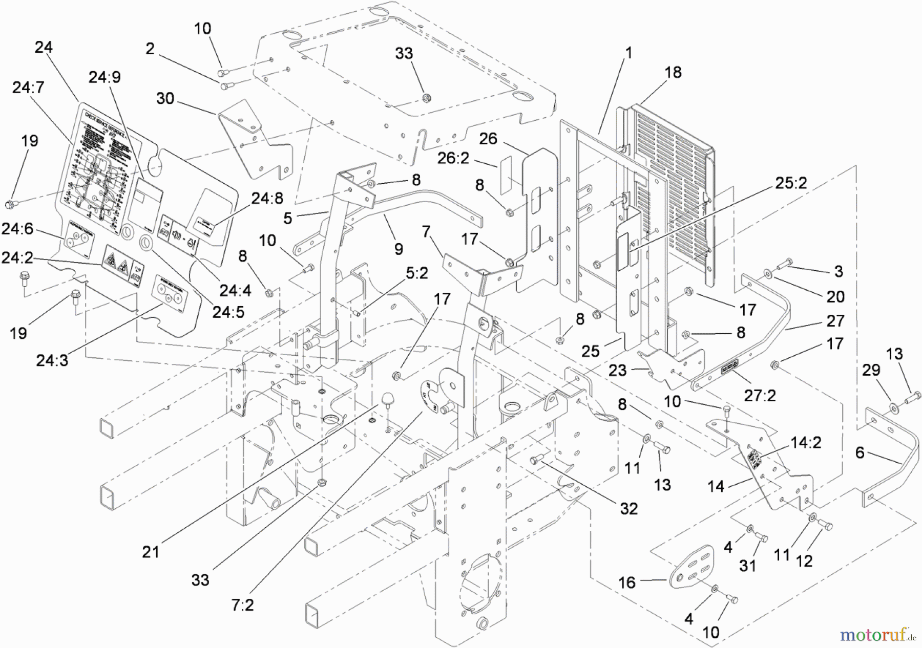  Zerto-Turn Mäher 74265TE (Z580-D) - Toro Z Master Mower, 152cm TURBO FORCE Side Discharge Deck (SN: 311000001 - 311999999) (2011) ENGINE HOUSING ASSEMBLY