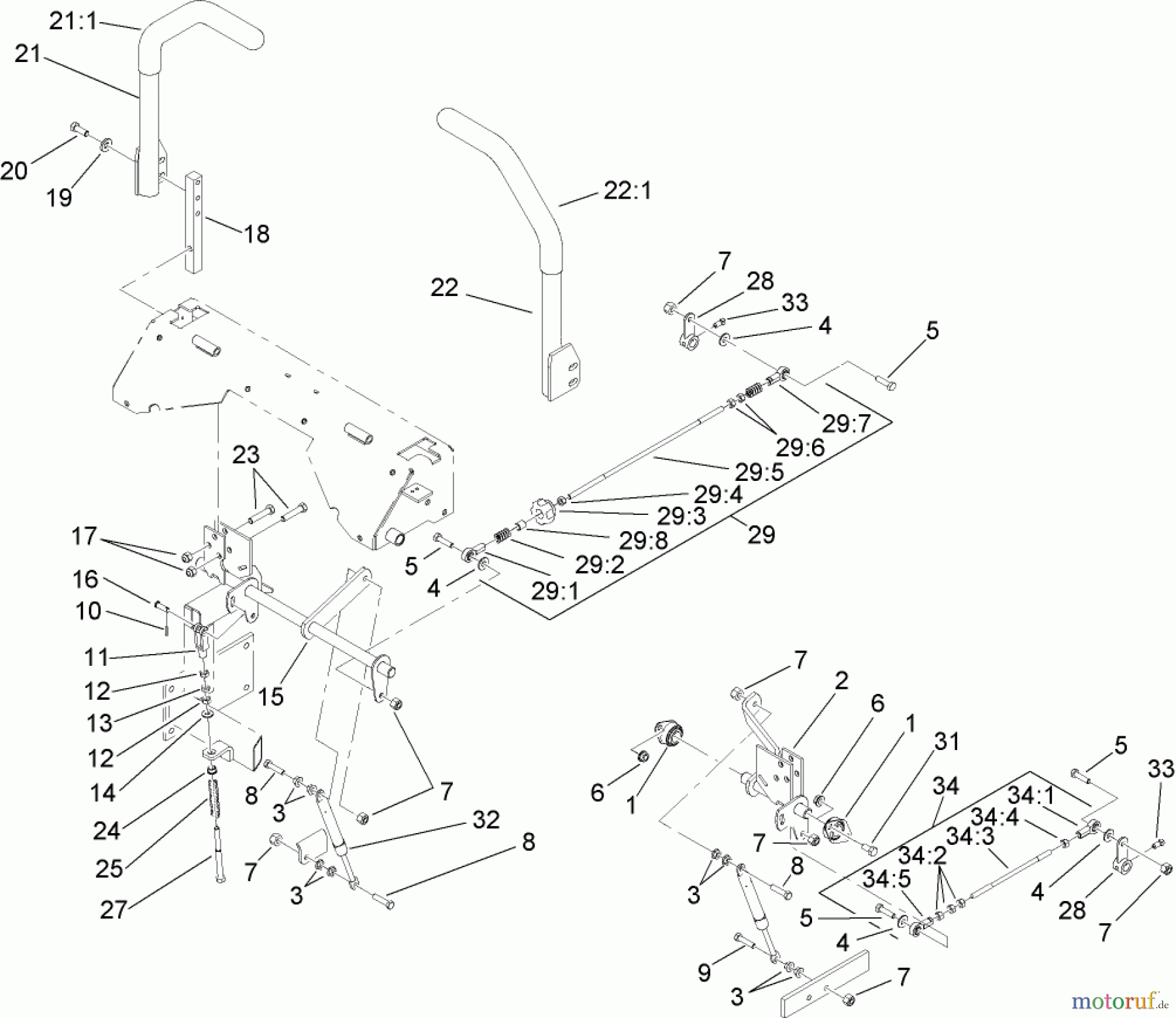  Zerto-Turn Mäher 74265TE (Z580-D) - Toro Z Master Mower, 152cm TURBO FORCE Side Discharge Deck (SN: 311000001 - 311999999) (2011) HYDRO CONTROL ASSEMBLY