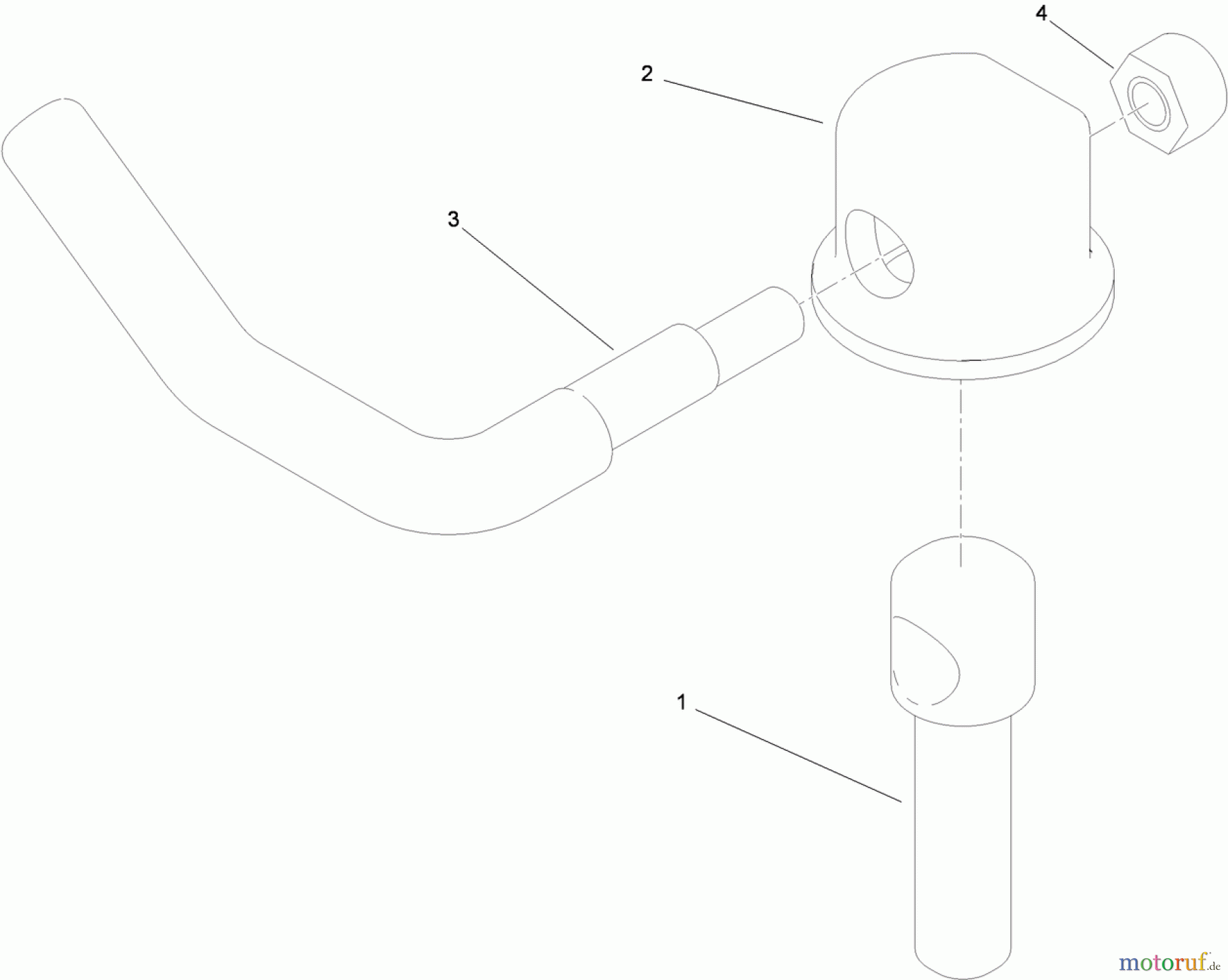  Zerto-Turn Mäher 74265TE (Z580-D) - Toro Z Master Mower, 152cm TURBO FORCE Side Discharge Deck (SN: 311000001 - 311999999) (2011) LEVER ASSEMBLY NO. 107-1664