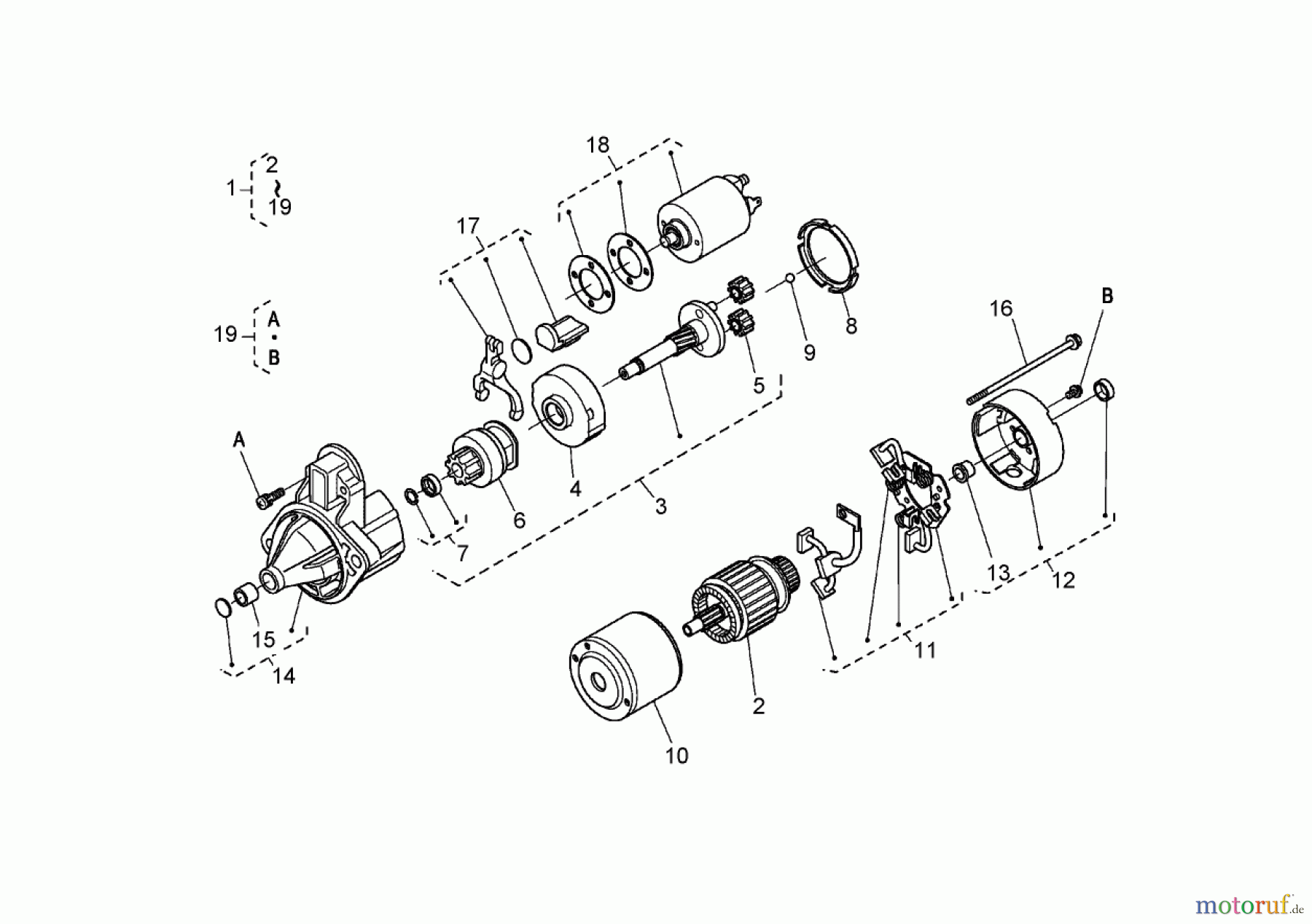  Zerto-Turn Mäher 74265TE (Z593-D) - Toro Z Master Mower, 152cm TURBO FORCE Side Discharge Deck (SN: 260000001 - 260999999) (2006) STARTER ASSEMBLY