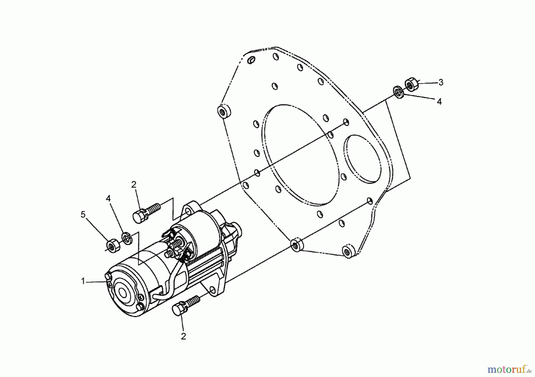  Zerto-Turn Mäher 74265TE (Z593-D) - Toro Z Master Mower, 152cm TURBO FORCE Side Discharge Deck (SN: 260000001 - 260999999) (2006) STARTER INSTALLATION ASSEMBLY