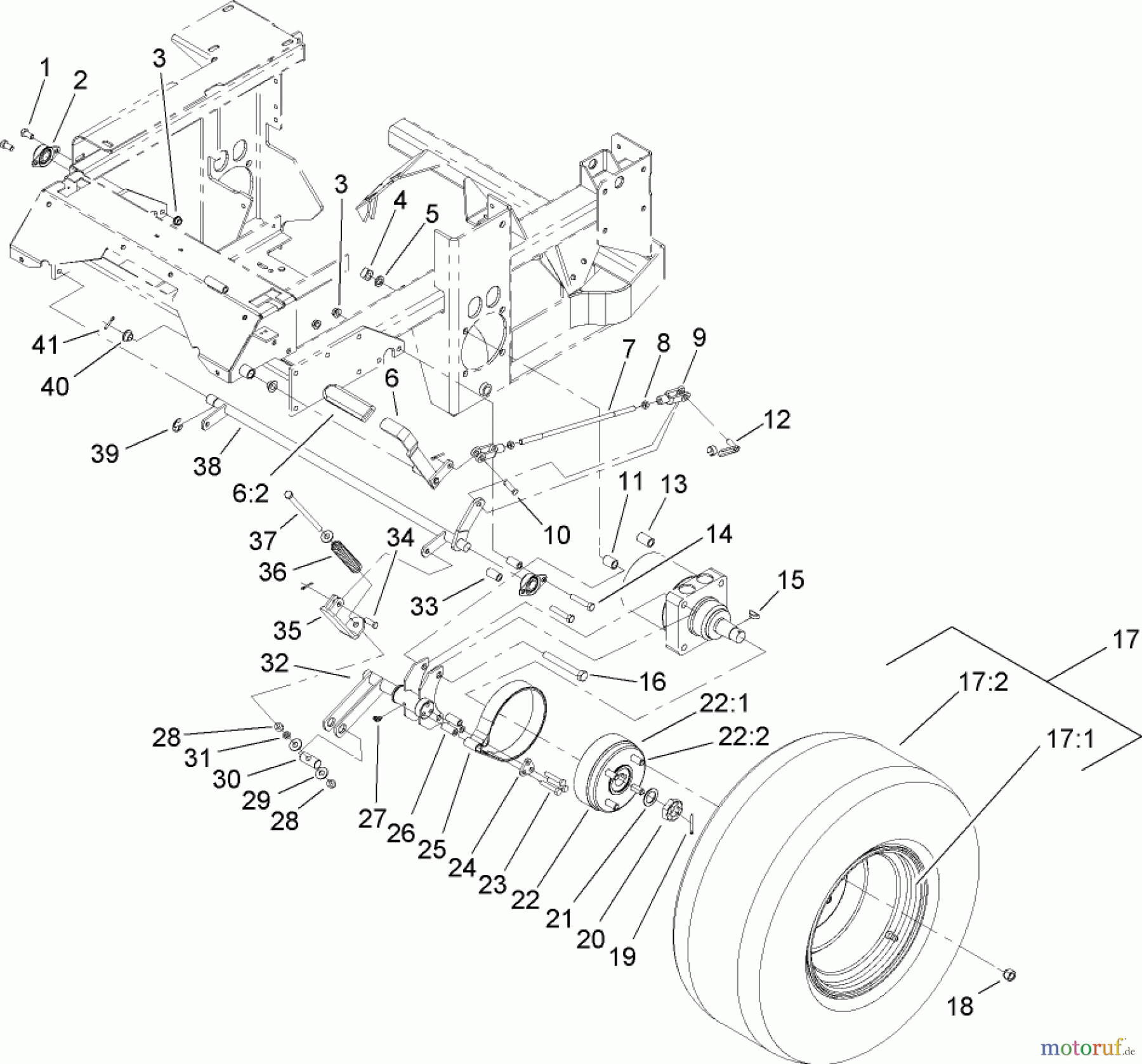  Zerto-Turn Mäher 74268TE (Z597-D) - Toro Z Master Mower, 152cm TURBO FORCE Side Discharge Deck (SN: 260000001 - 260999999) (2006) WHEEL AND BRAKE ASSEMBLY