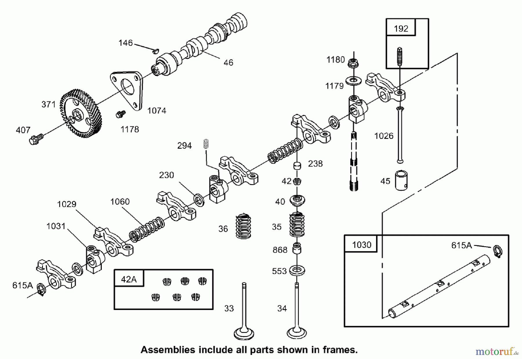  Zerto-Turn Mäher 74269TE (Z597-D) - Toro Z Master Mower, 182cm TURBO FORCE Side Discharge Deck (SN: 260000001 - 260999999) (2006) CAMSHAFT ASSEMBLY