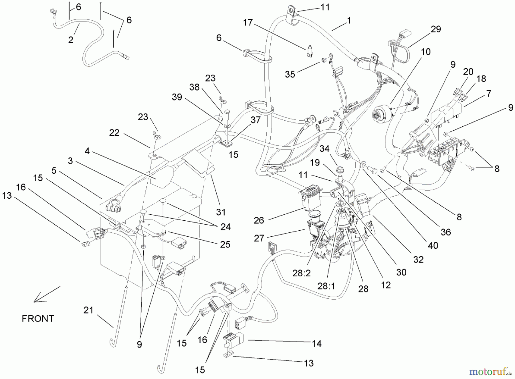  Zerto-Turn Mäher 74279TE (Z593-D) - Toro Z Master Mower, 52 Rear Discharge Deck (SN: 270000001 - 270999999) (2007) ELECTRICAL ASSEMBLY