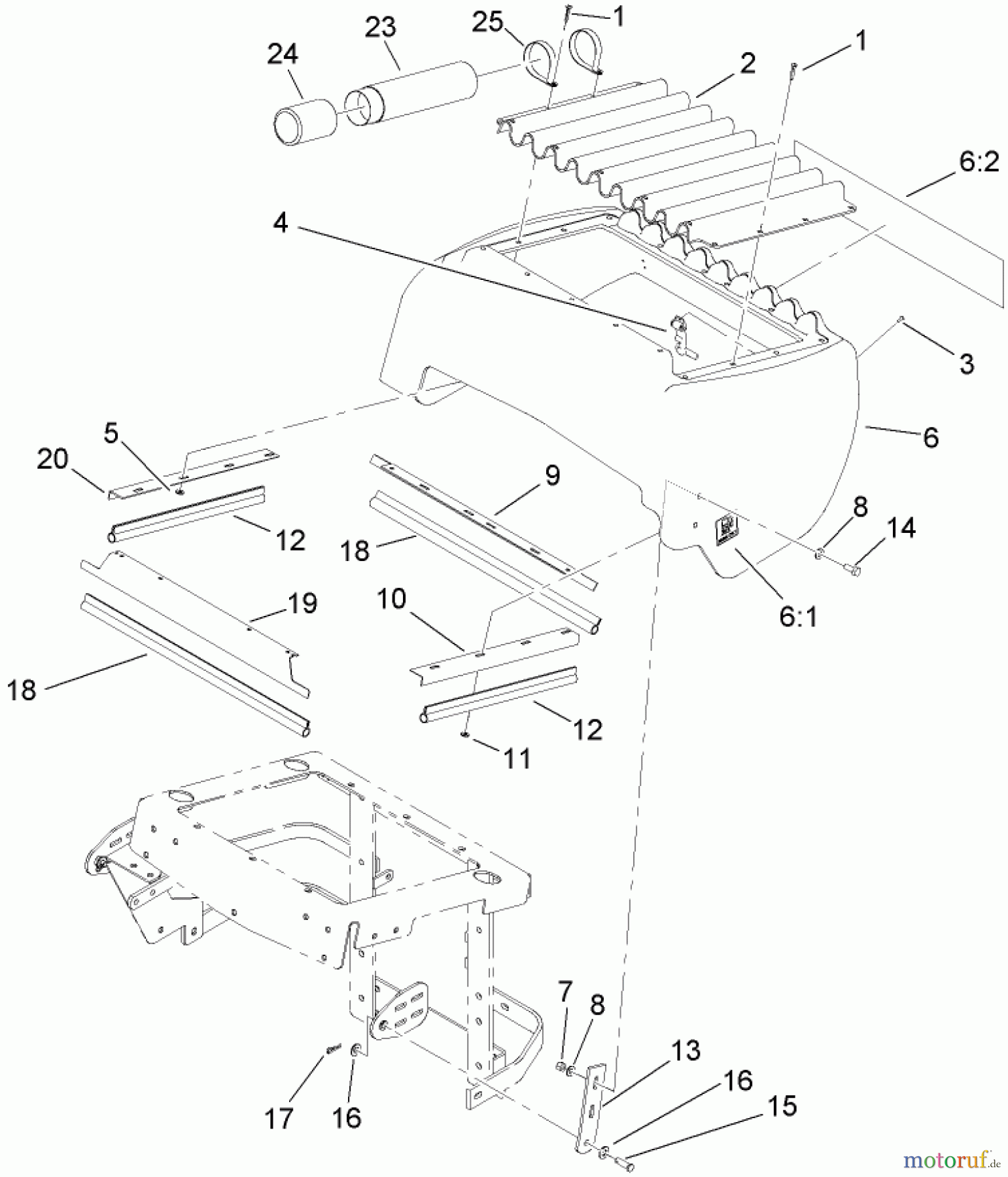  Zerto-Turn Mäher 74279TE (Z593-D) - Toro Z Master Mower, 52 Rear Discharge Deck (SN: 270000001 - 270999999) (2007) HOOD ASSEMBLY