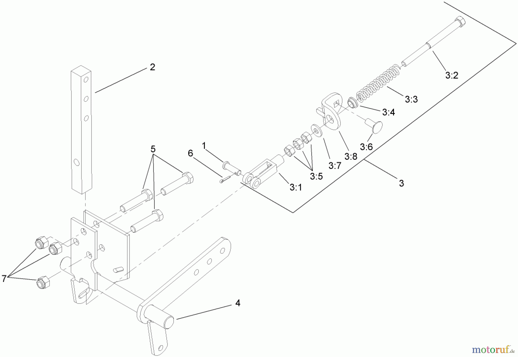  Zerto-Turn Mäher 74280TE (Z597-D) - Toro Z Master Mower, 62 Rear Discharge Deck (SN: 270000001 - 270999999) (2007) RH MOTION CONTROL ASSEMBLY NO. 109-3978