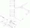 Zerto-Turn Mäher 74295 (Z500) - Toro Z Master Mower, 52" TURBO FORCE Side Discharge Deck (SN: 311000001 - 311999999) (2011) Ersatzteile FORK AND CASTER WHEEL ASSEMBLY