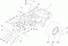 Zerto-Turn Mäher 74296 (Z500) - Toro Z Master Mower, 60" TURBO FORCE Side Discharge Deck (SN: 311000001 - 311999999) (2011) Ersatzteile MAIN FRAME AND REAR WHEEL ASSEMBLY