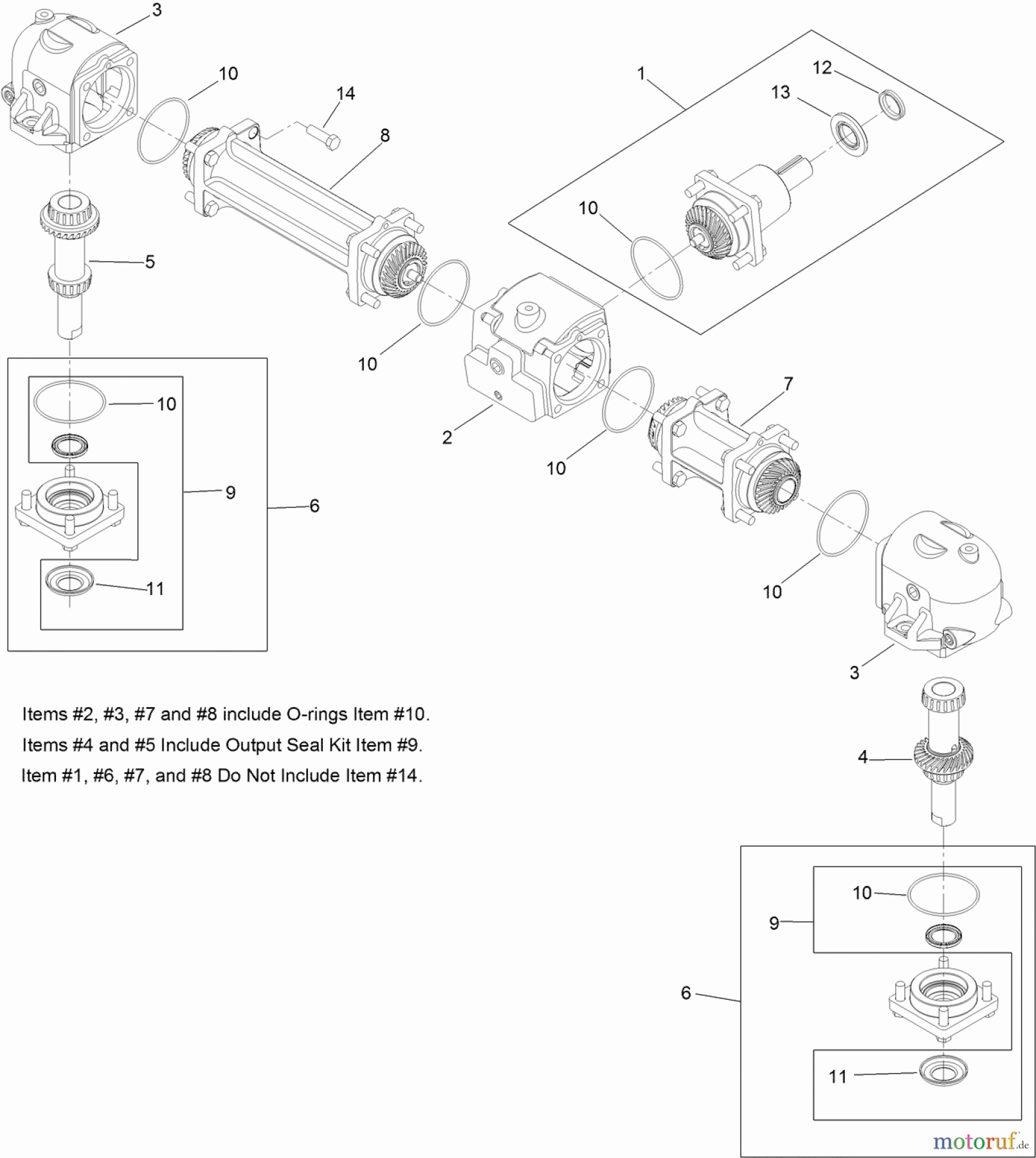  Zerto-Turn Mäher 74310 - Toro Z Master 8000 Series Riding Mower, with 42in Direct-Collect Cutting Unit (SN: 314000001 - 314999999) (2014) GEARBOX ASSEMBLY NO. 103-3460